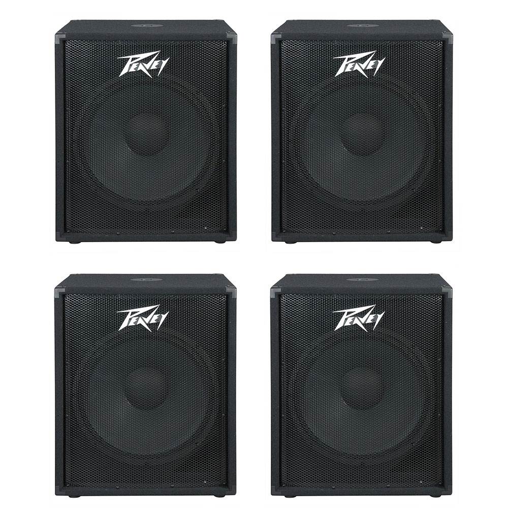 Peavey 18-in Compact Vented 400W Heavy Duty Passive Subwoofer Sub (4 Pack)