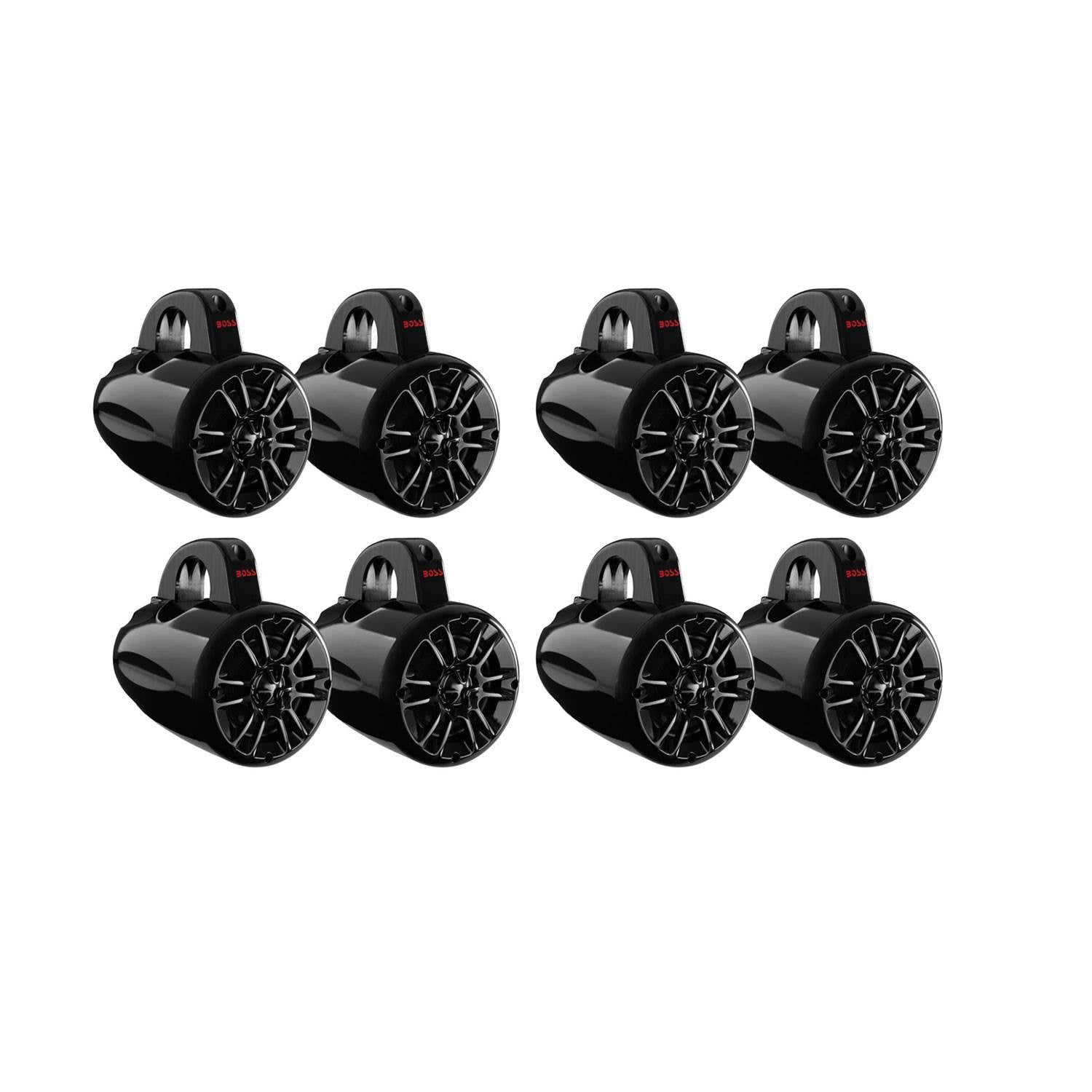 Boss Audio 4" 2 Way 400W Weatherproof Marine Grade Waketower Speakers (8 Items)