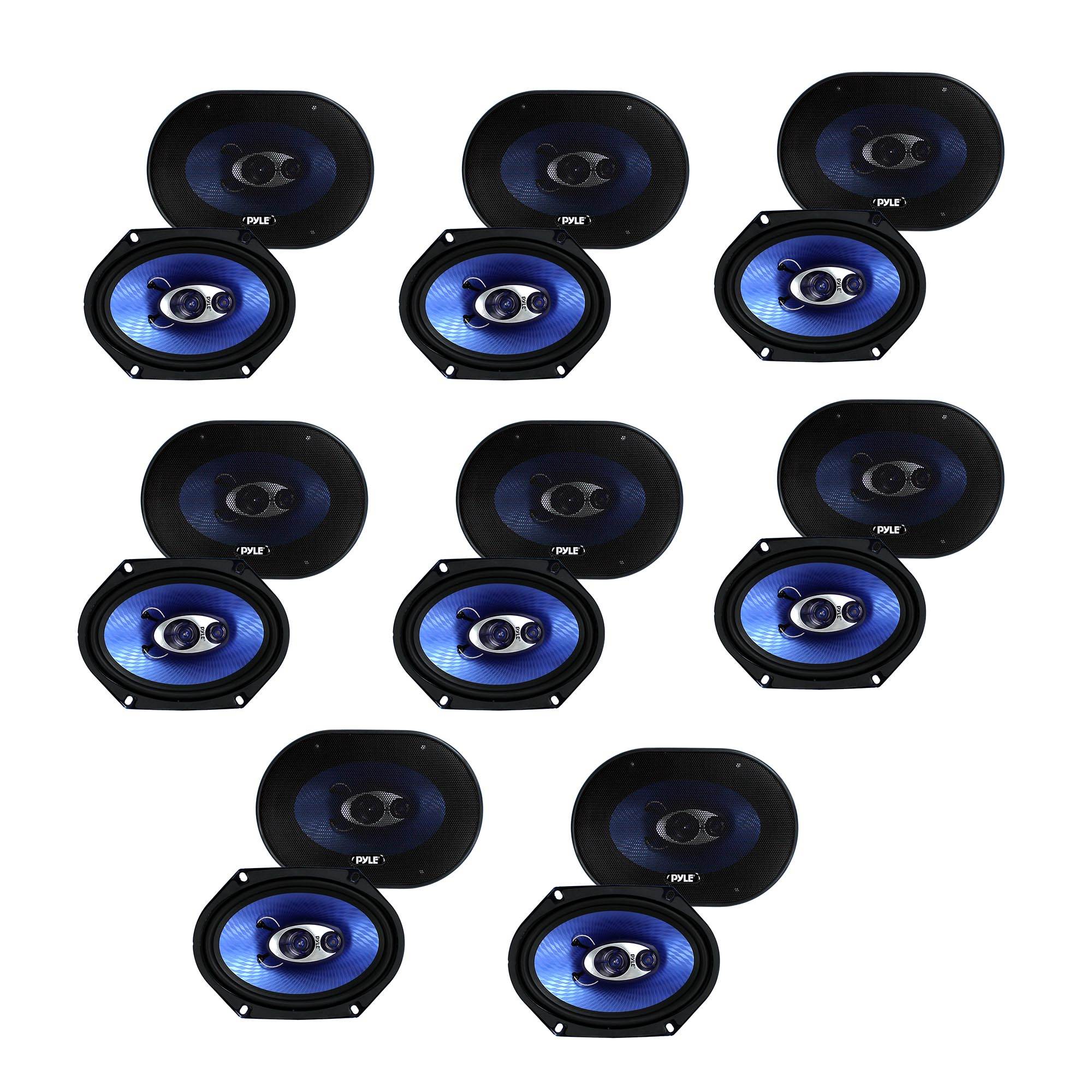 Pyle PL683BL 6x8" 360 Watt 3-Way Car Coaxial Audio Speakers Stereo (8 Pack)