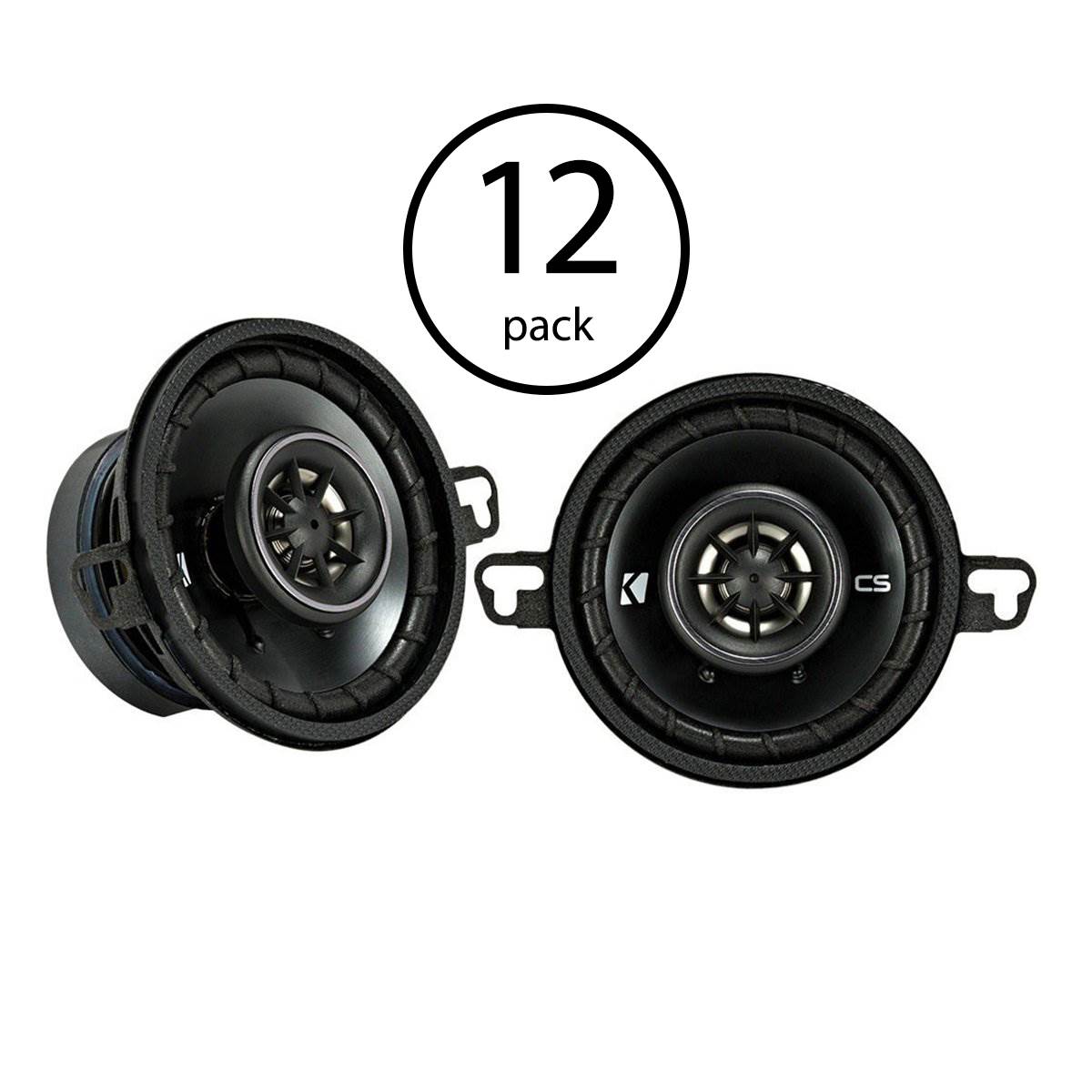 Kicker CSC35 90W 3.5 Inch 2-Way Coaxial Car Audio Speakers (Pair) (12 Pack)
