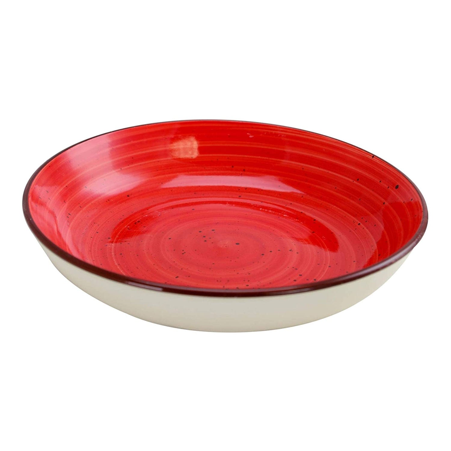 Gibson Color Speckle 4 Piece Stoneware Pasta Bowl Dish Set, Assorted Colors - VMInnovations