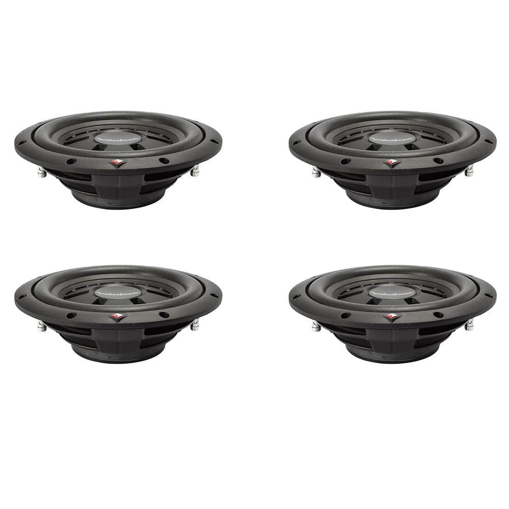 Rockford Fosgate 10 Inch 400W 12 Gauge Car Audio Shallow/Slim Subwoofer (4 Pack)