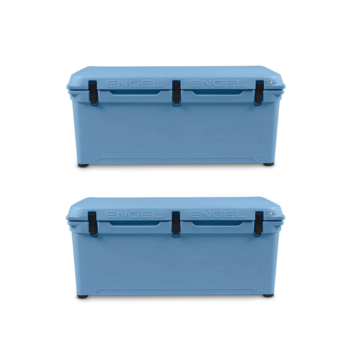 Engel 27 Gallon 130 Can 123 High Performance Molded Cooler, Arctic Blue (2 Pack)
