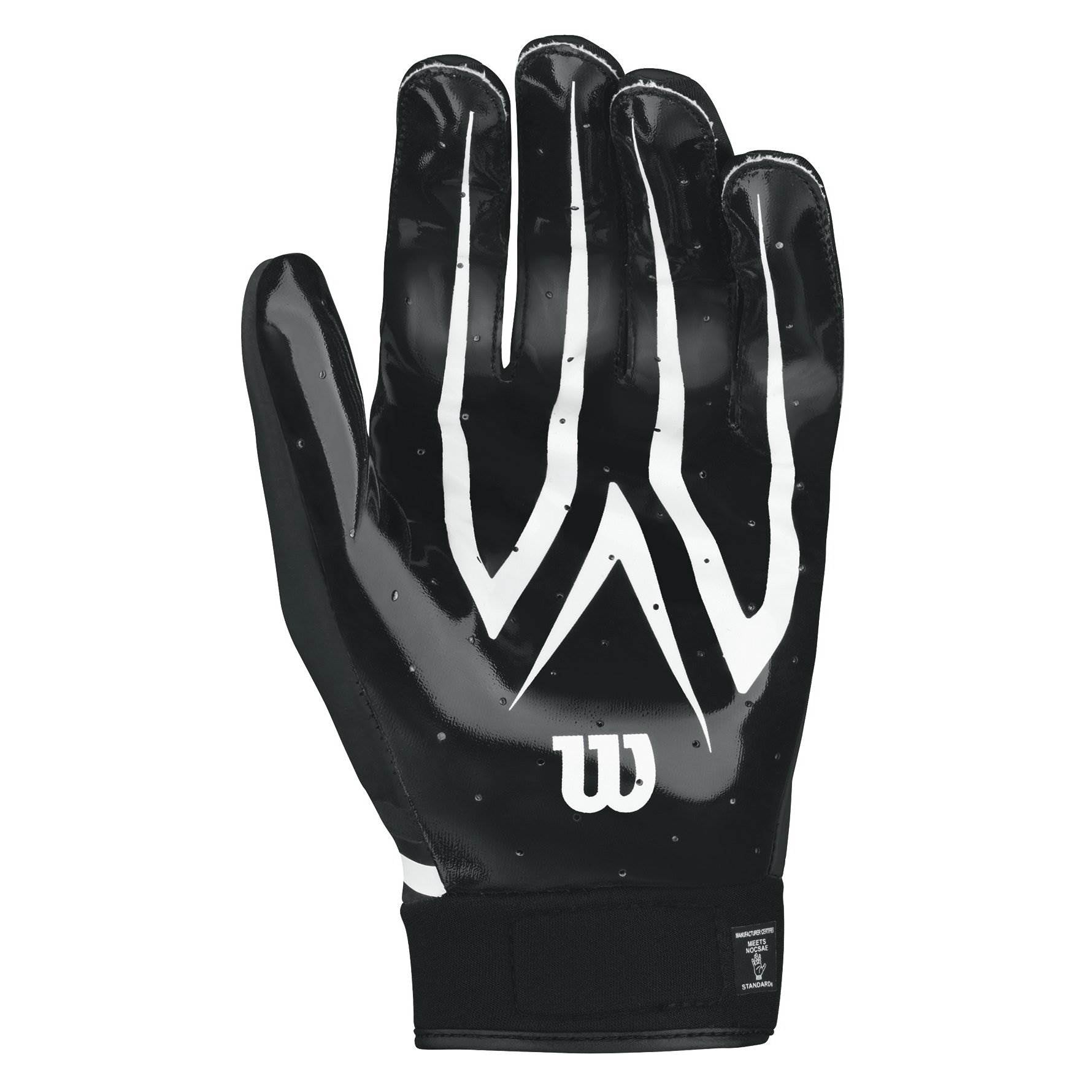 Wilson Black Adult MVP Clutch Skill Football Receiver Gloves, Small (6 Pack) - VMInnovations