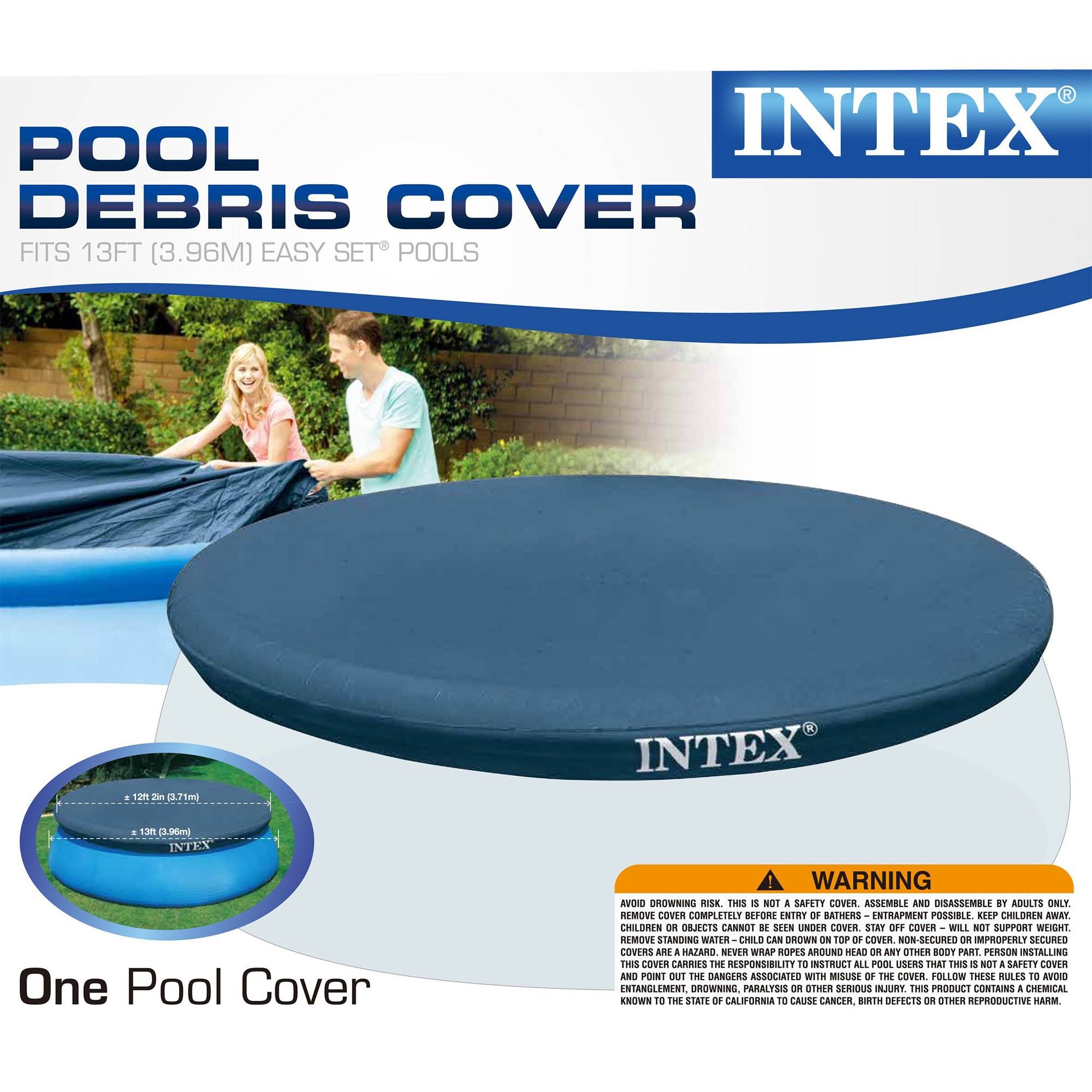 Intex 13' x 12" Easy Set Above Ground Rope Tie PVC Vinyl Pool Cover (4 Pack) - VMInnovations
