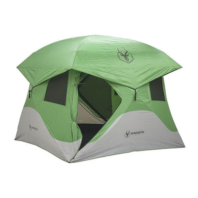 Gazell T4 8' Heavy Duty Pop Up Hub 4 Person Outdoor Camping Tent, Green (2 Pack)