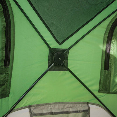 Gazell T4 8' Heavy Duty Pop Up Hub 4 Person Outdoor Camping Tent, Green (2 Pack)