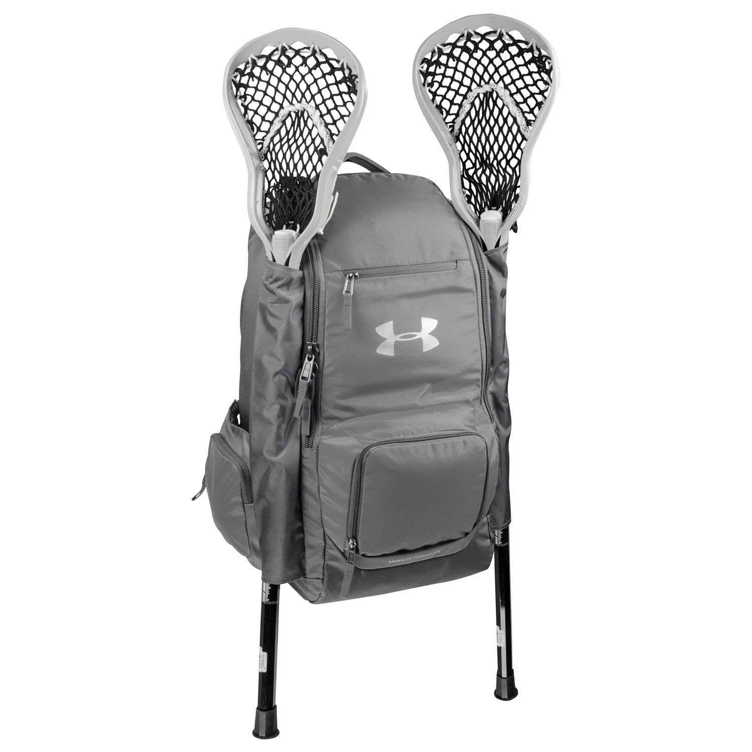 Under Armour 2 Stick Water Resistant Lacrosse Gear Backpack Bag, Gray (Open Box)