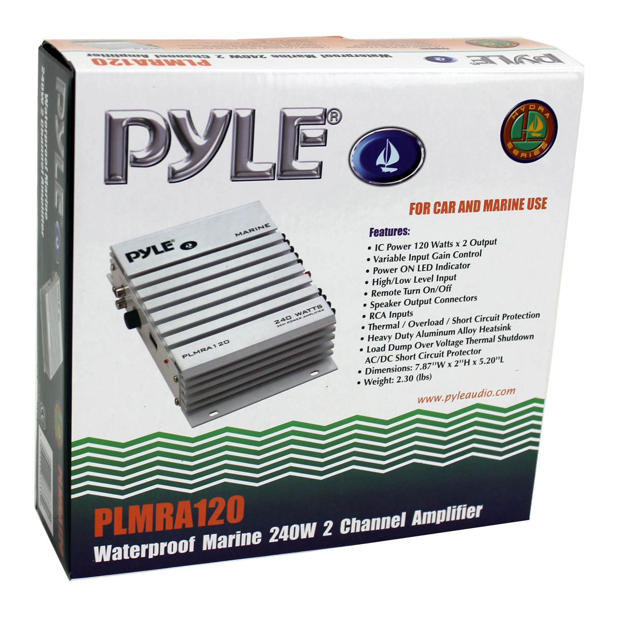 Pyle 240W 2 Channel Marine + Boat Waterproof Amplifier Audio Amplifier (12 Pack)