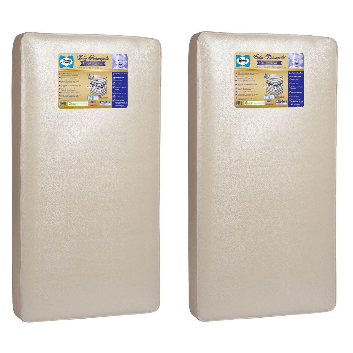 Sealy Infant and Toddler Posturepedic Crown Jewel Crib Mattress (2 Pack) - VMInnovations