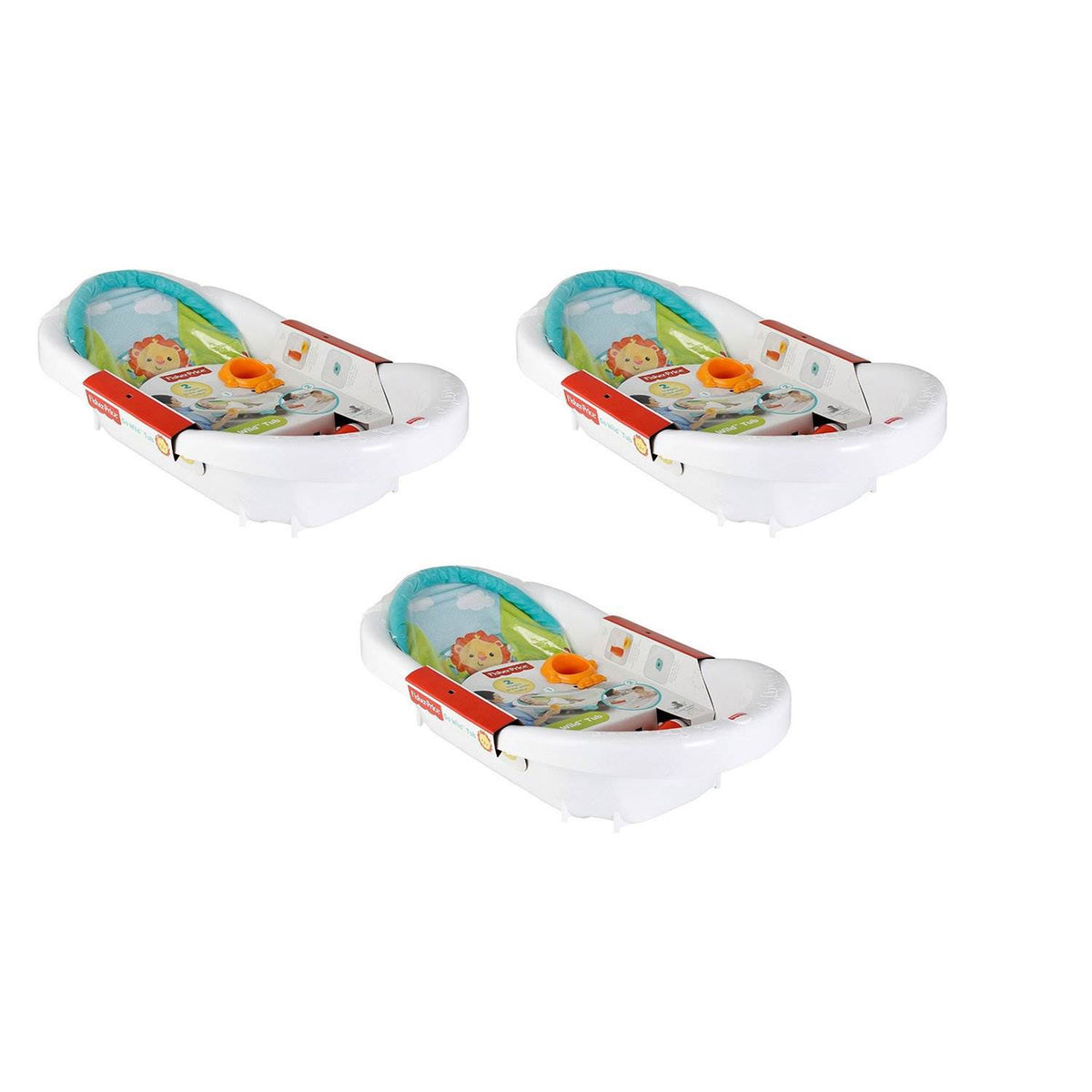 Fisher Price Grow with Me Infant Toddler Baby Go Bathroom Tub Bathtub (3 Pack)