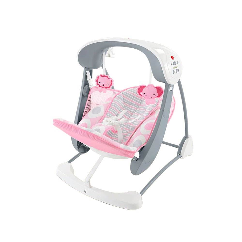 Fisher-Price Deluxe Take Along Soothing Infant Baby Swing & Seat, Pink (2 Pack)