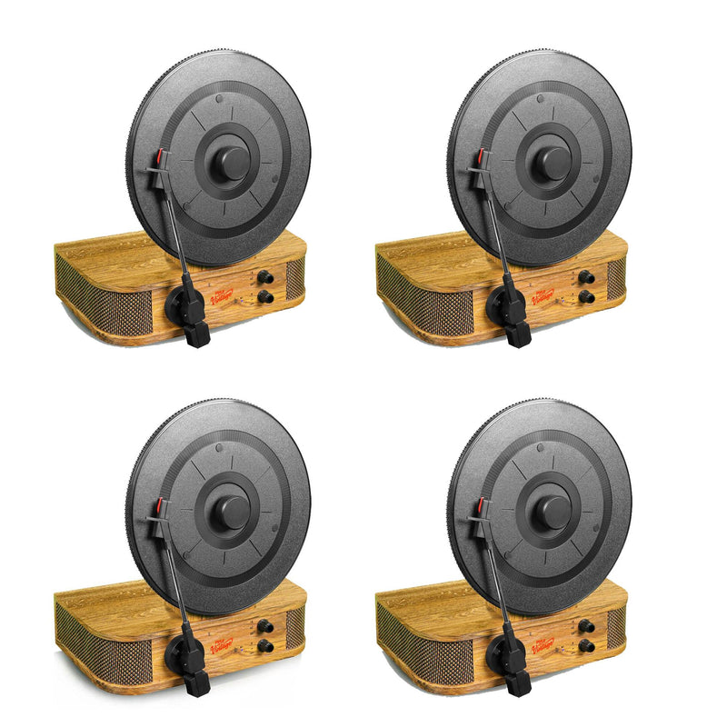 Pyle Vintage Style Vertical/Standing Bluetooth Turntable Record Player (4 Pack)