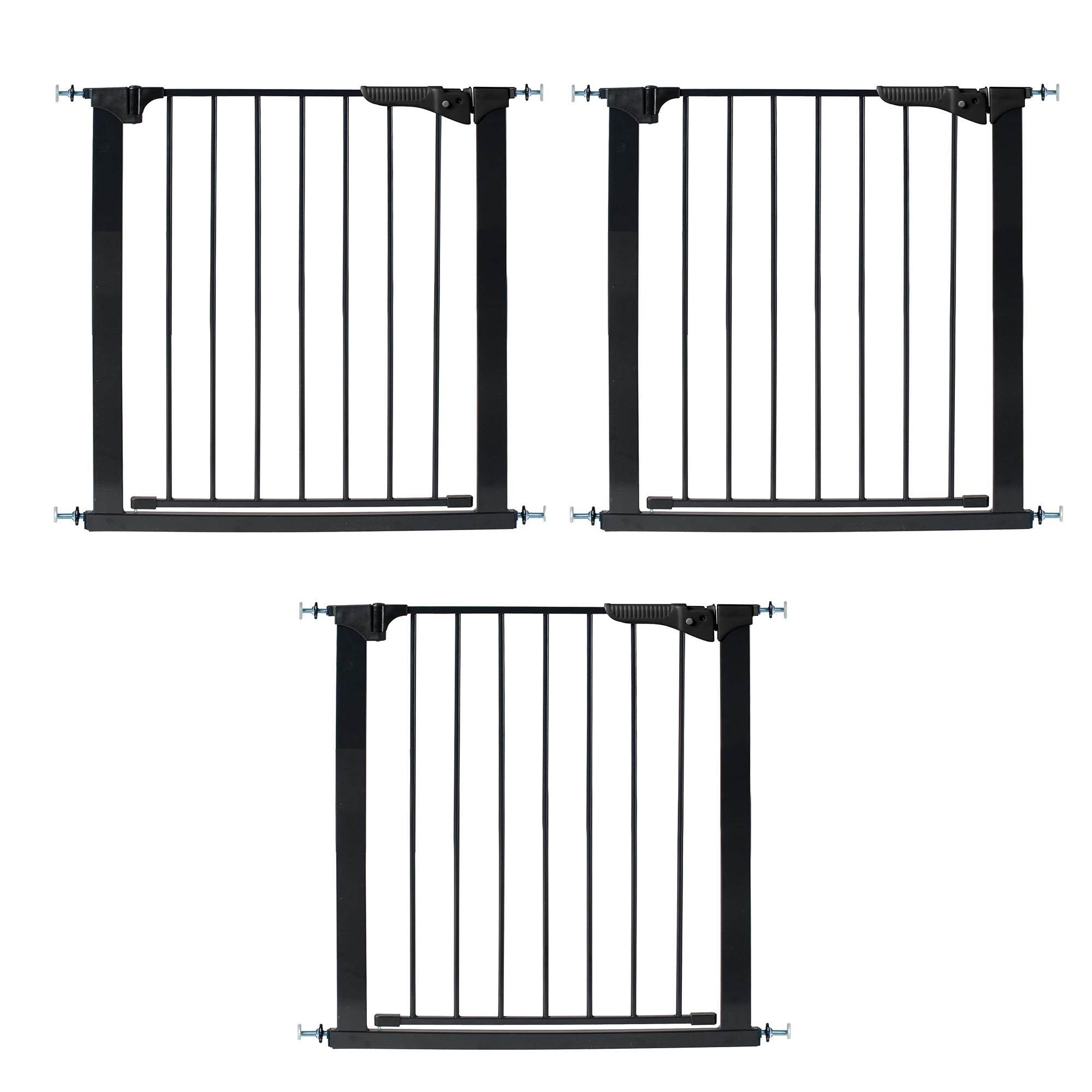 KidCo G1001 Gateway Steel Baby and Kids Doorway Safety Gate, Black (3 Pack)