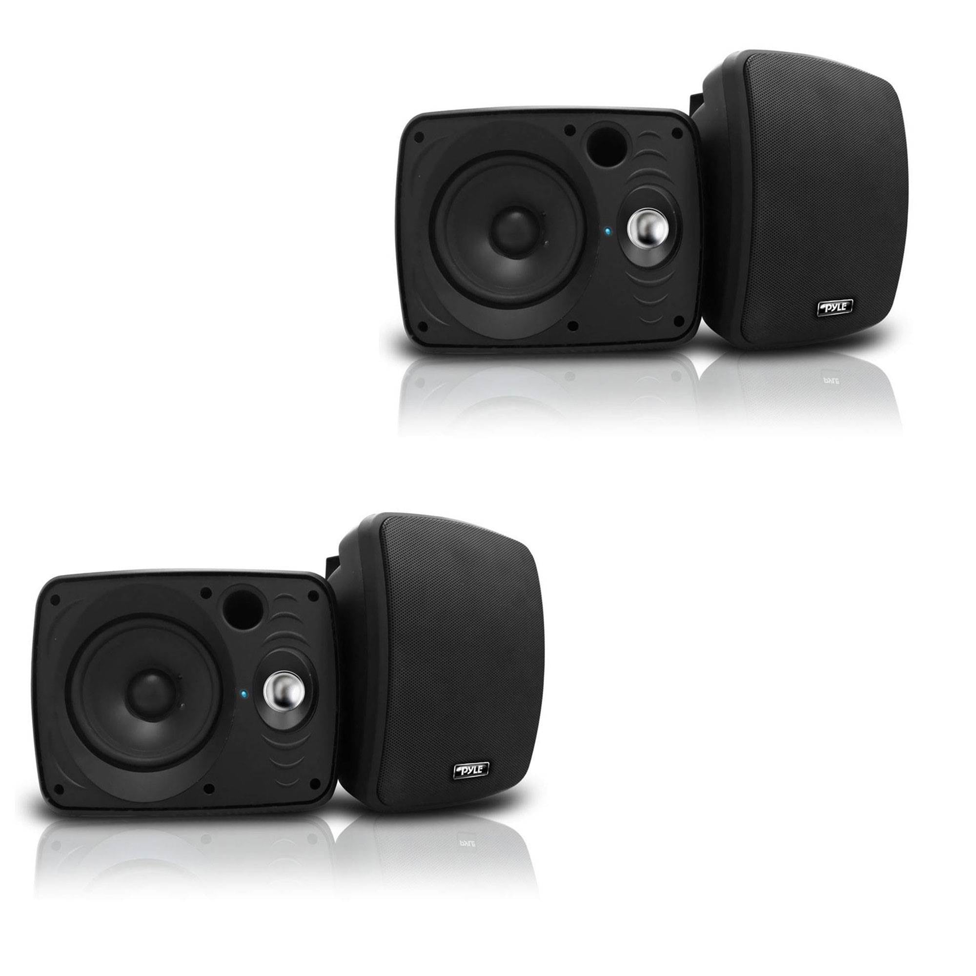 Pyle 6.5 Inch Waterproof Bluetooth Indoor and Outdoor Speaker, Black (2 Pair)