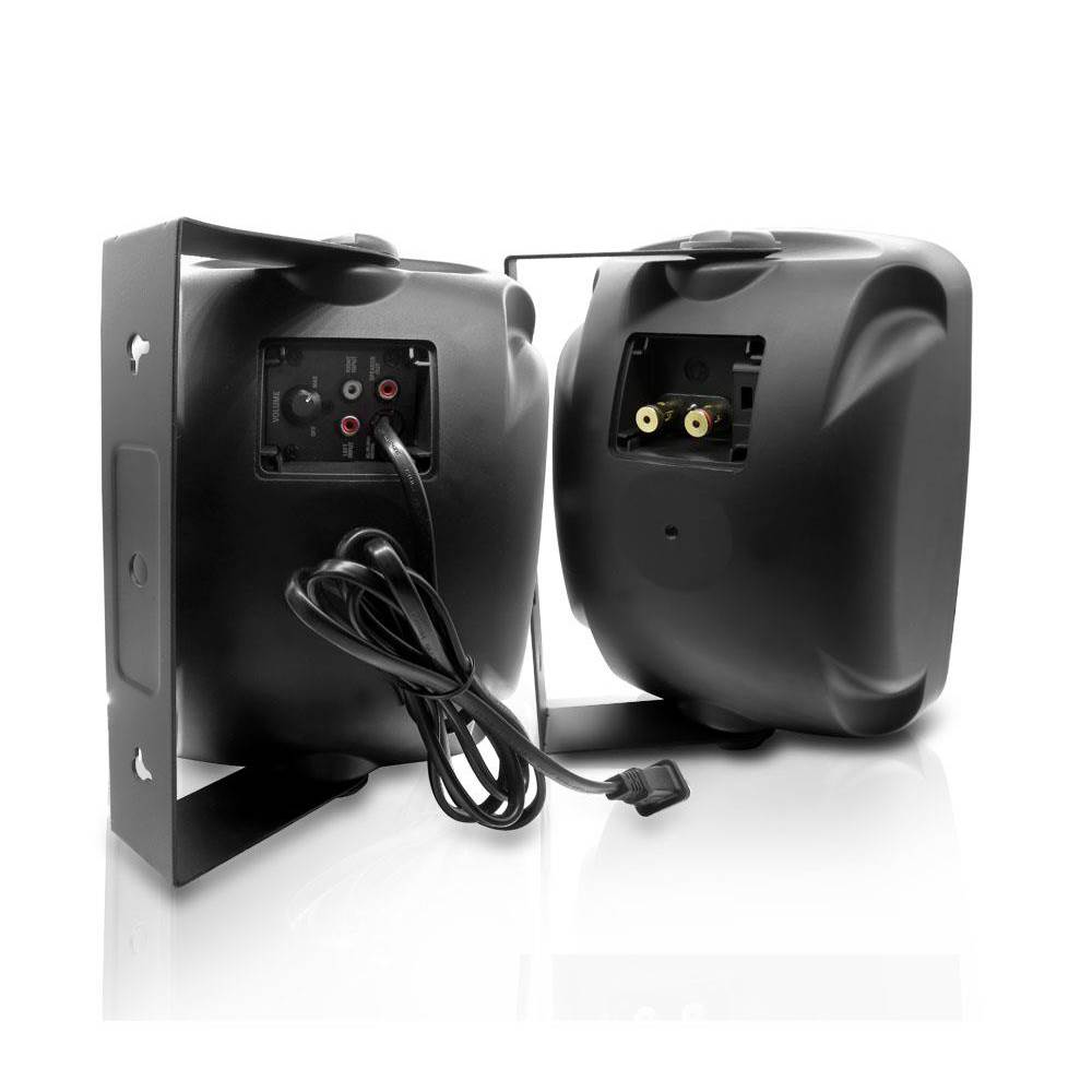 Pyle 6.5 Inch Waterproof Bluetooth Indoor and Outdoor Speaker, Black (2 Pair)