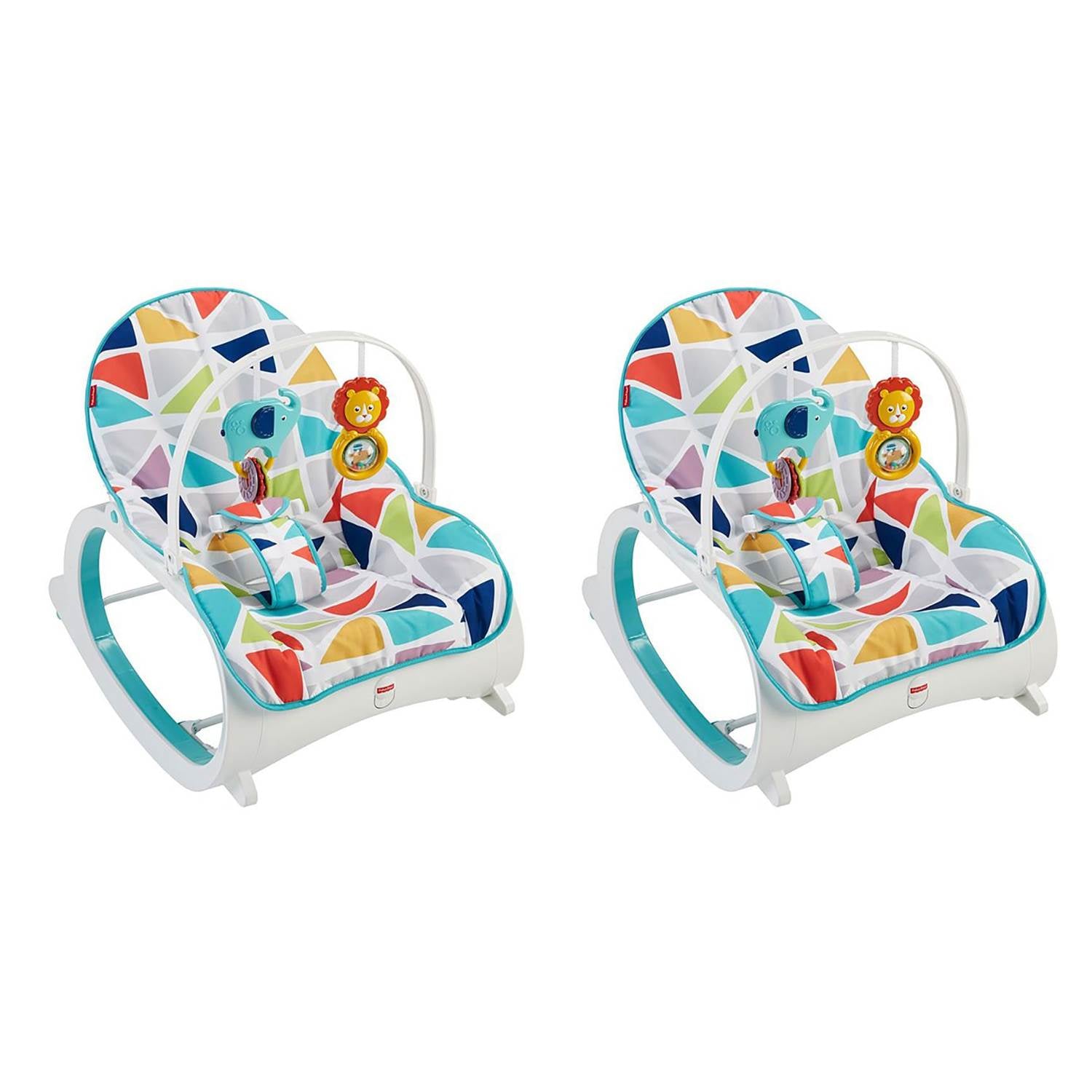 Fisher Price Portable Vibrating Newborn to Toddler Rocking Chair (2 Pack)