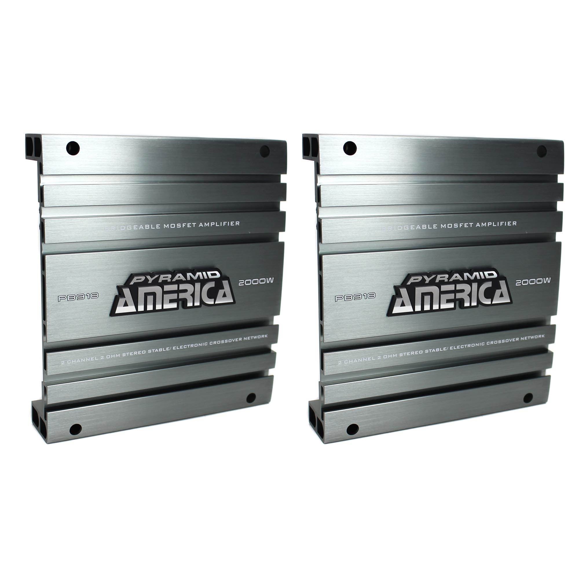 Pyramid PB918 2000W 2 Channel Car Audio Amplifier Power Amp Bridgeable (2 Pack) - VMInnovations