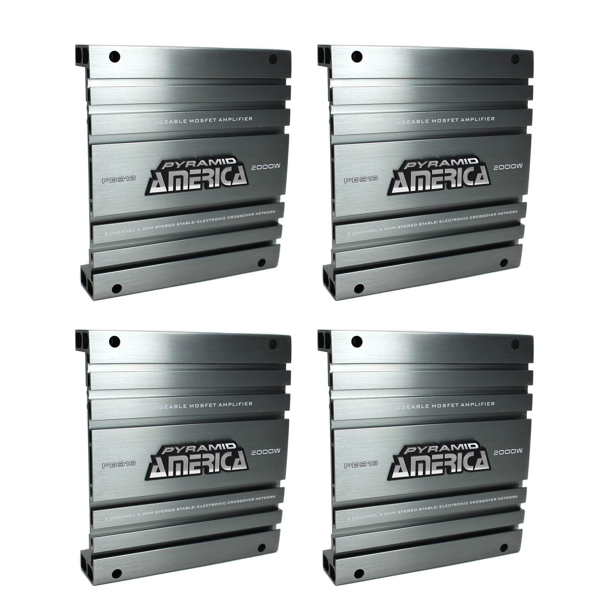 Pyramid PB918 2000W 2 Channel Car Audio Amplifier Power Amp Bridgeable (4 Pack) - VMInnovations