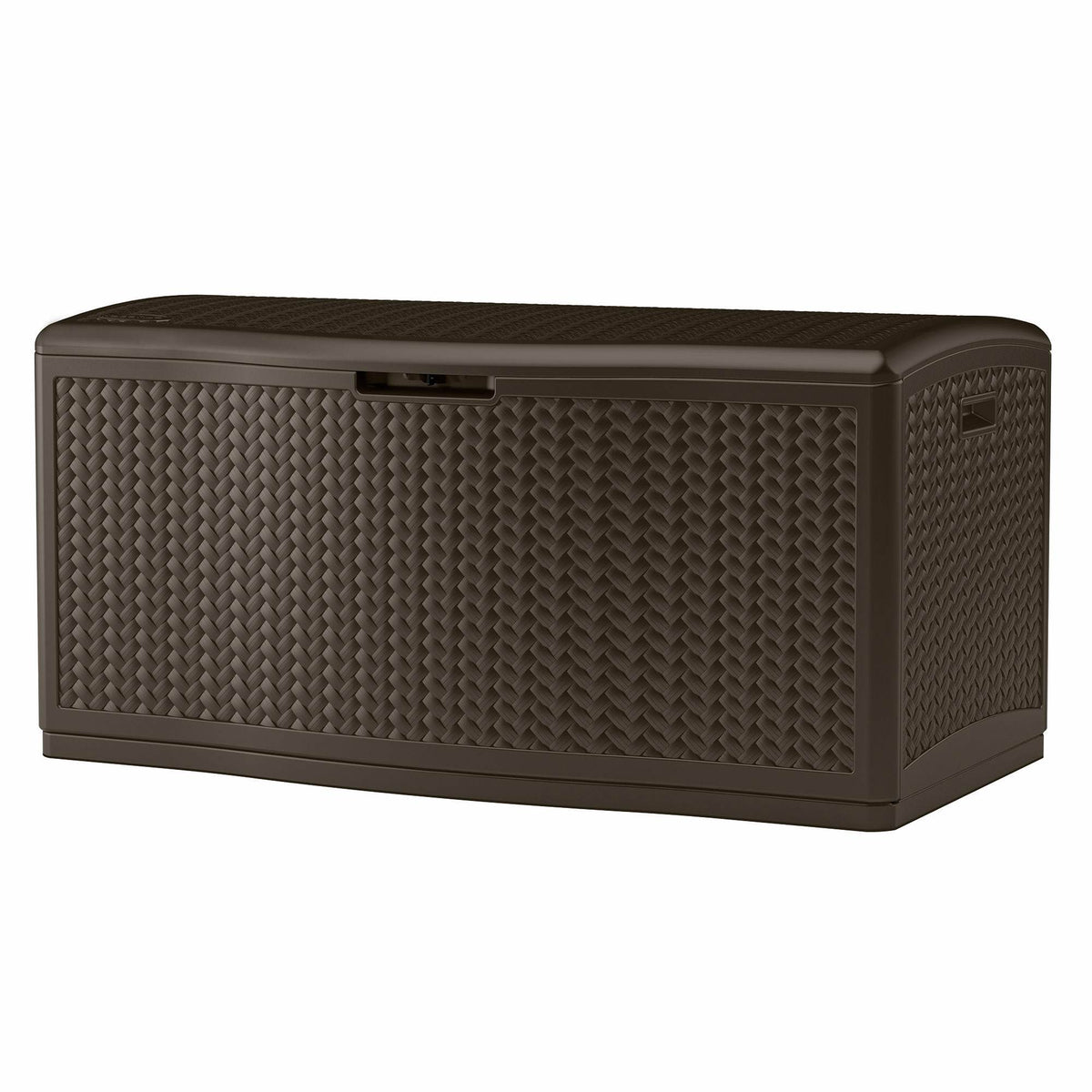 Suncast 124 Gal Extra Large Wicker Outdoor Patio Storage Box, Java (2 Pack)