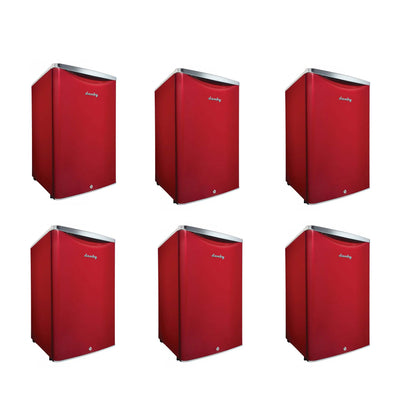 Danby 4.4 Cubic Feet Compact Sized Mini Beverage Refrigerator, Red (6 Pack)
