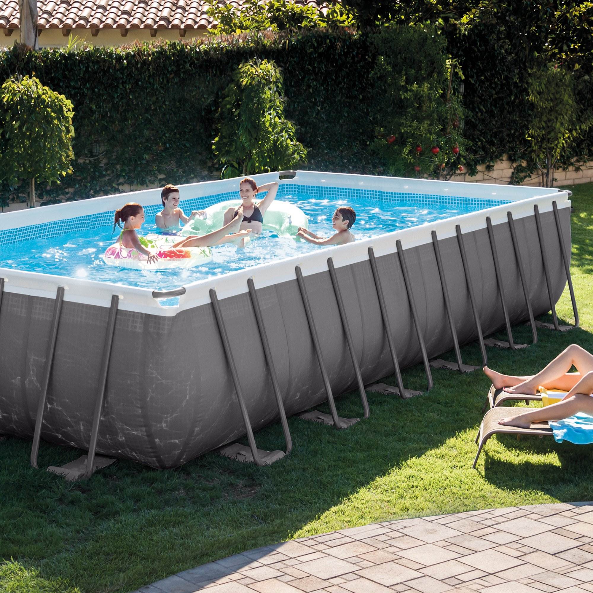 Intex 24 Ft x 12 Ft Ultra XTR Frame Swimming Pool with Pump & Chlorine Tablets