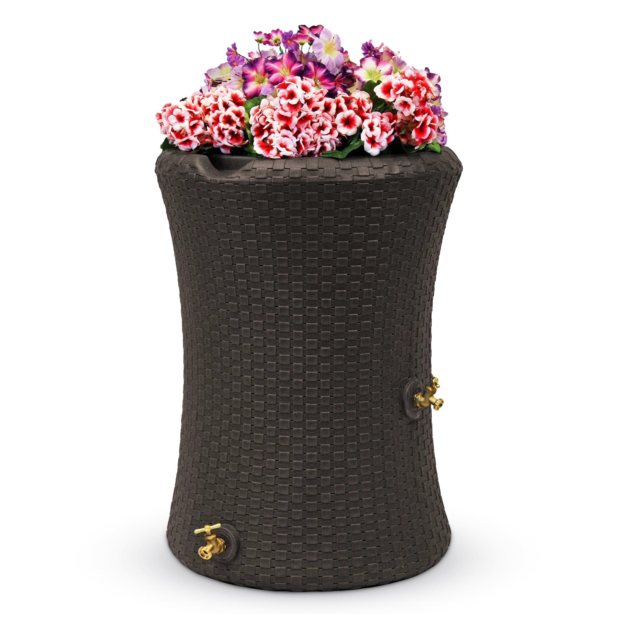 Good Ideas Impressions 50 Gallon Rain Barrel Planter, Dark Brown (For Parts)