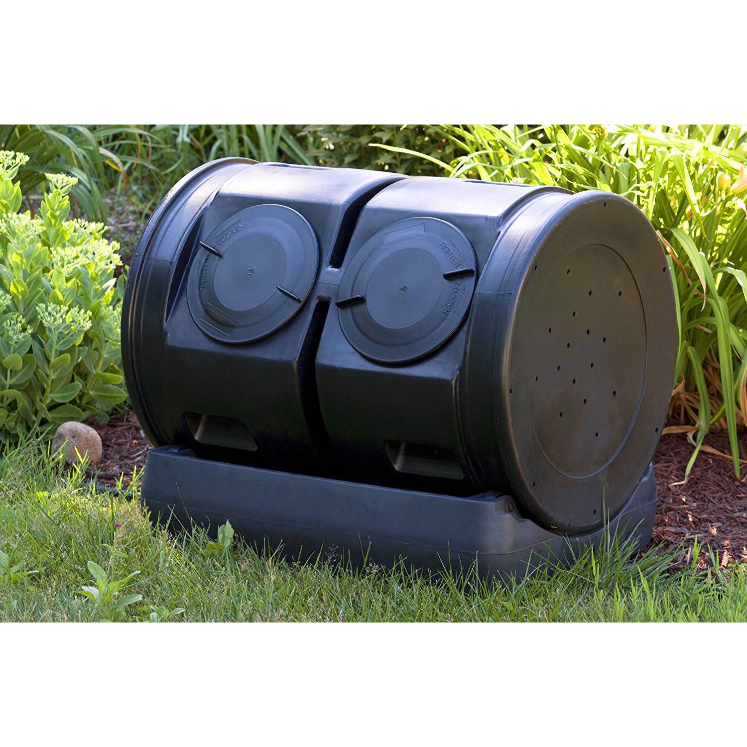 Good Ideas Compost Wizard Garden Duel Tumbler Compost Container, Black (Used) - VMInnovations