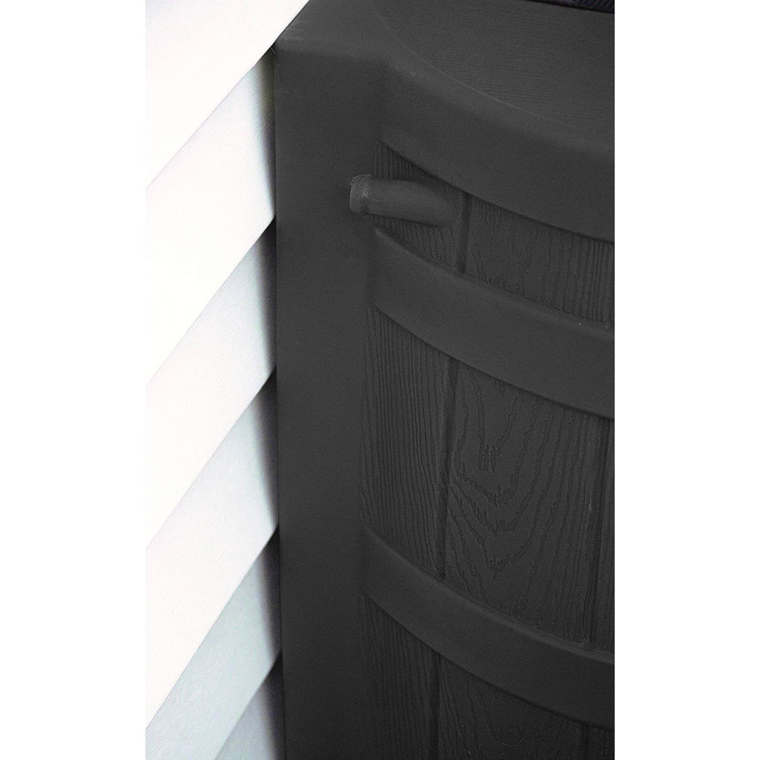 Good Ideas Rain Wizard 50 Gal Plastic Rain Barrel with Brass Spigot Black (Used)