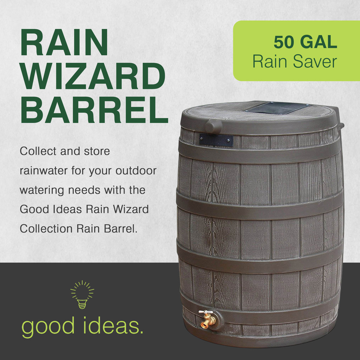 Good Ideas Rain Wizard 50G Rain Barrel Water Collector, Oak (Open Box) (4 Pack)