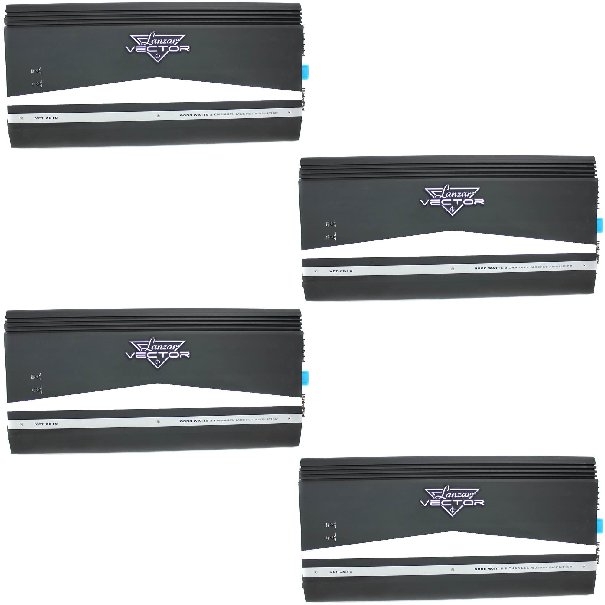 Lanzar VCT2610 6000W 2 Channel Car Amplifier Power Amp Stereo MOSFET (4 Pack)
