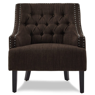 Homelegance Diamond Tufted Accent Chair, 18 Inches High, Chocolate (Open Box)