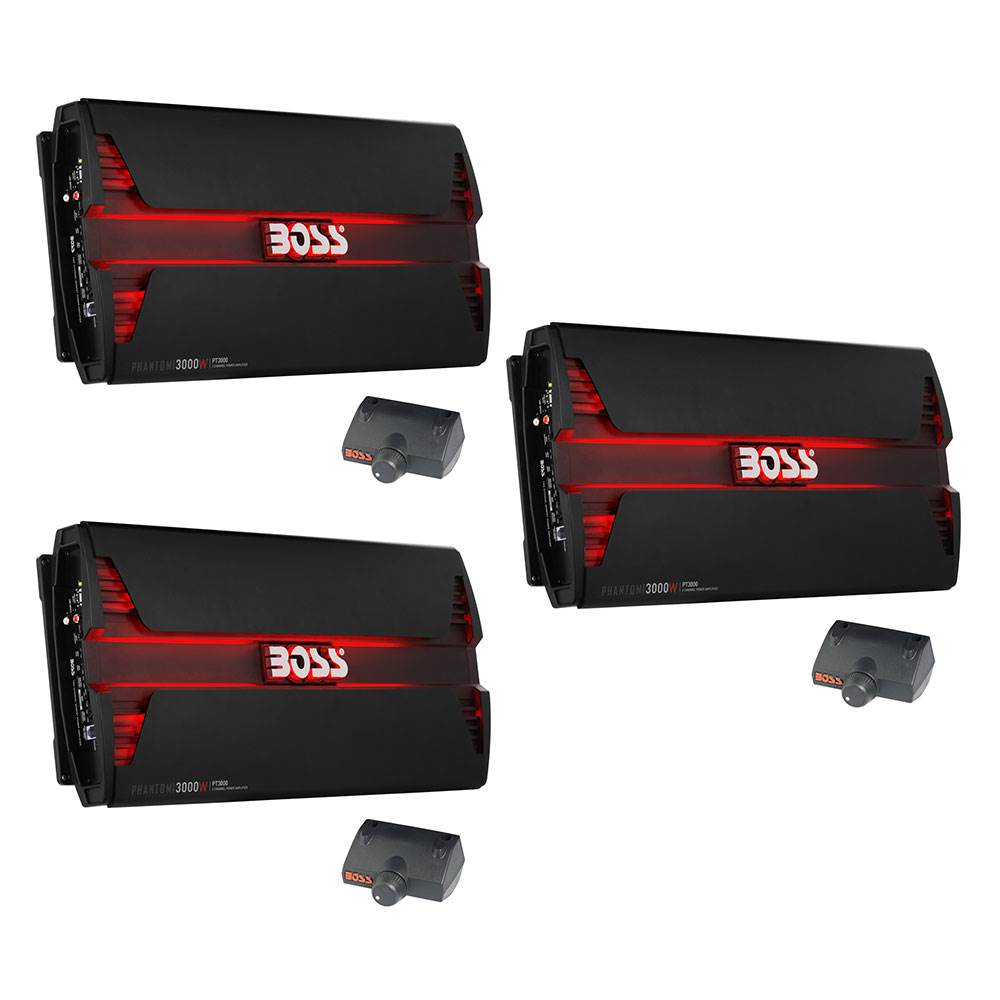 Boss Audio 3000W 2 Channel Car Audio Amplifier Power LED Amp & Remote (3 Pack)