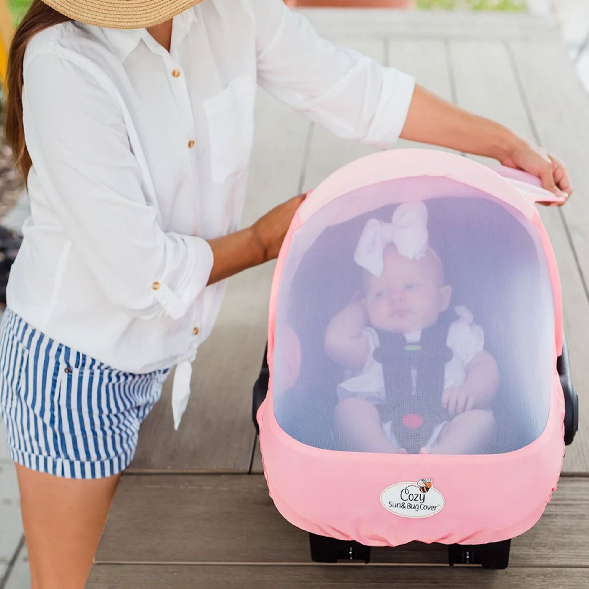 CozyBaby Lightweight Mesh Summer Sun and Bug Baby Carrier Cover (Open Box) - VMInnovations