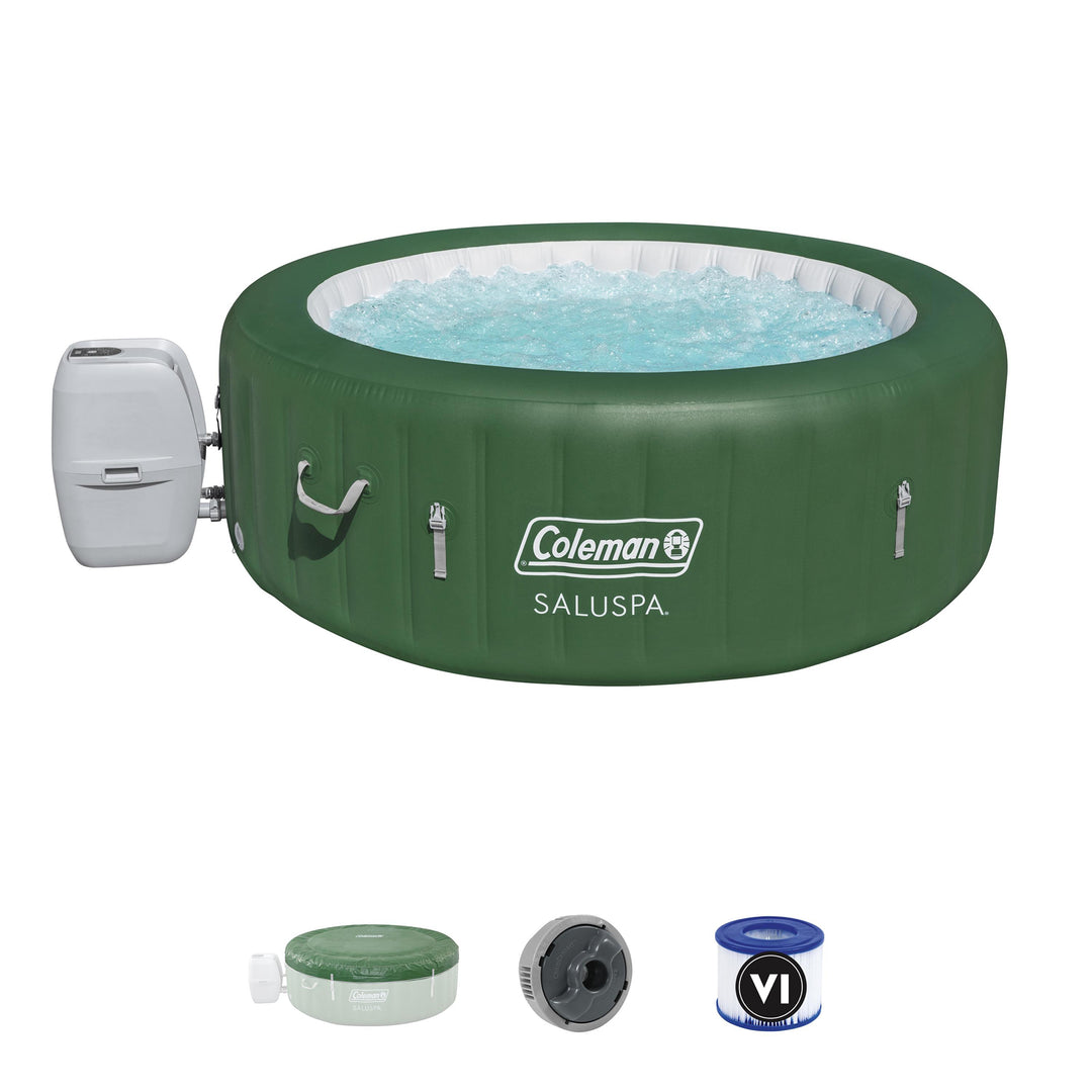 Coleman SaluSpa 6 Person Inflatable Hot Tub, Green - VMInnovations