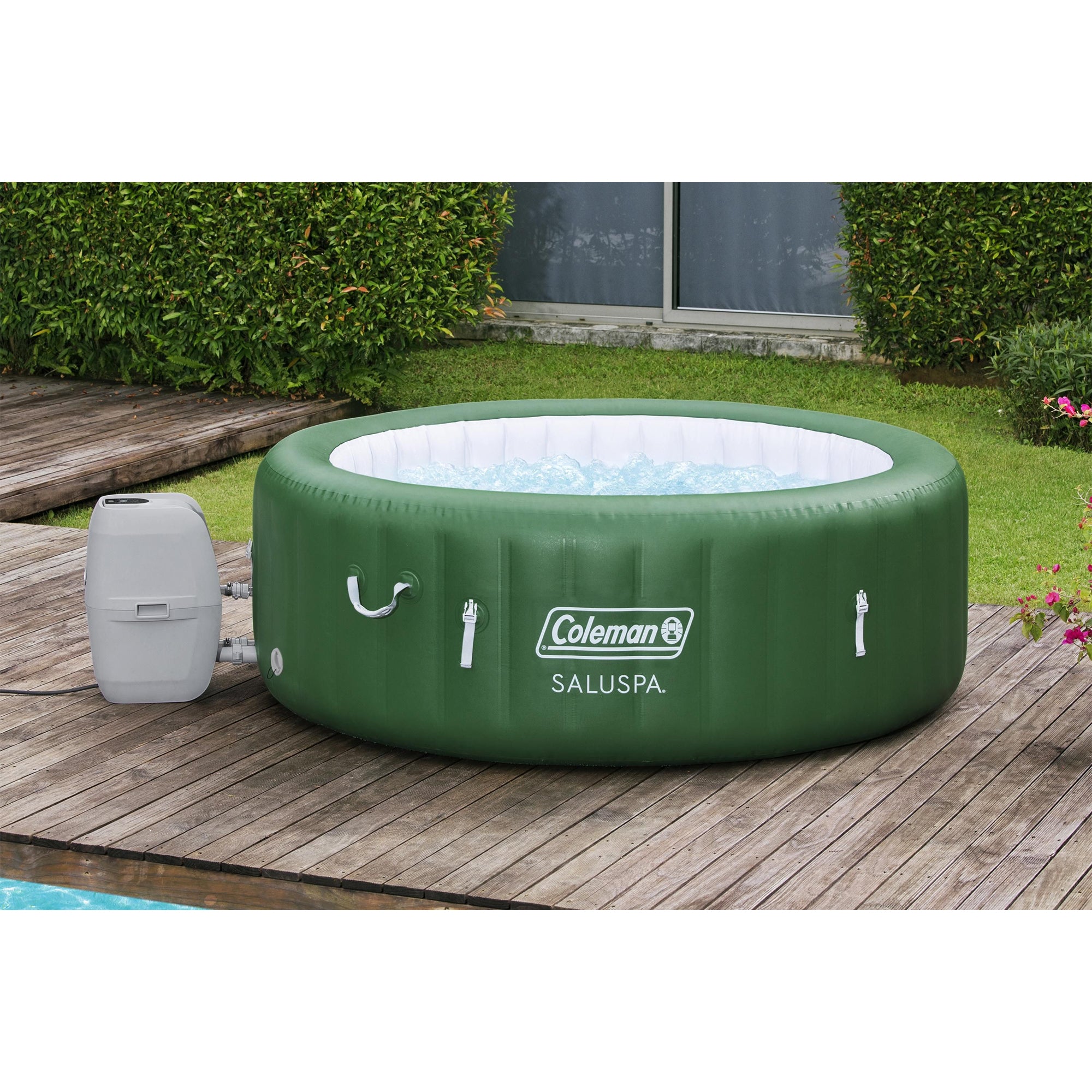 Coleman SaluSpa 6 Person Inflatable Hot Tub, Green - VMInnovations