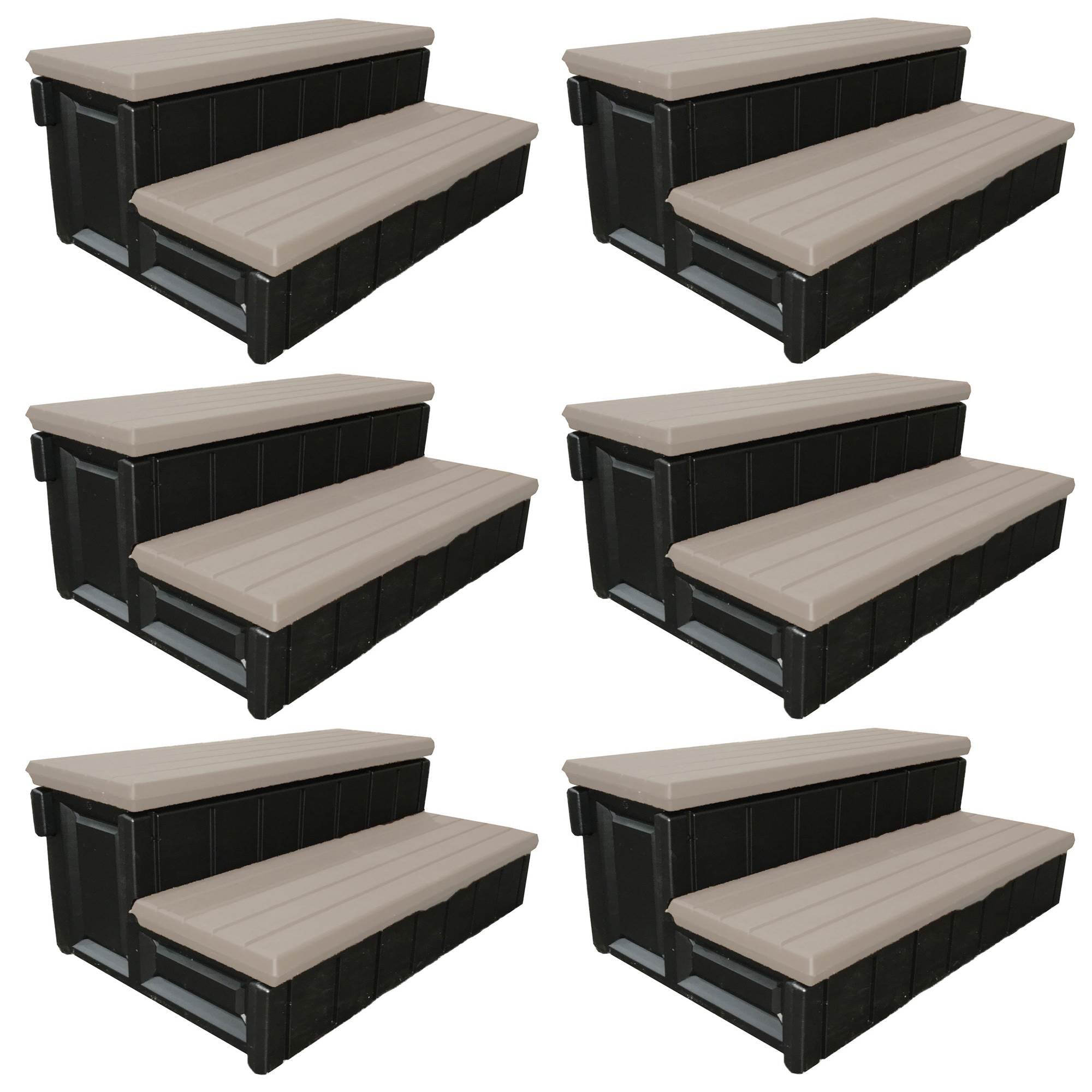Leisure Accents 36" Deck Patio Spa Hot Tub Storage Compartment Steps (6 Pack)