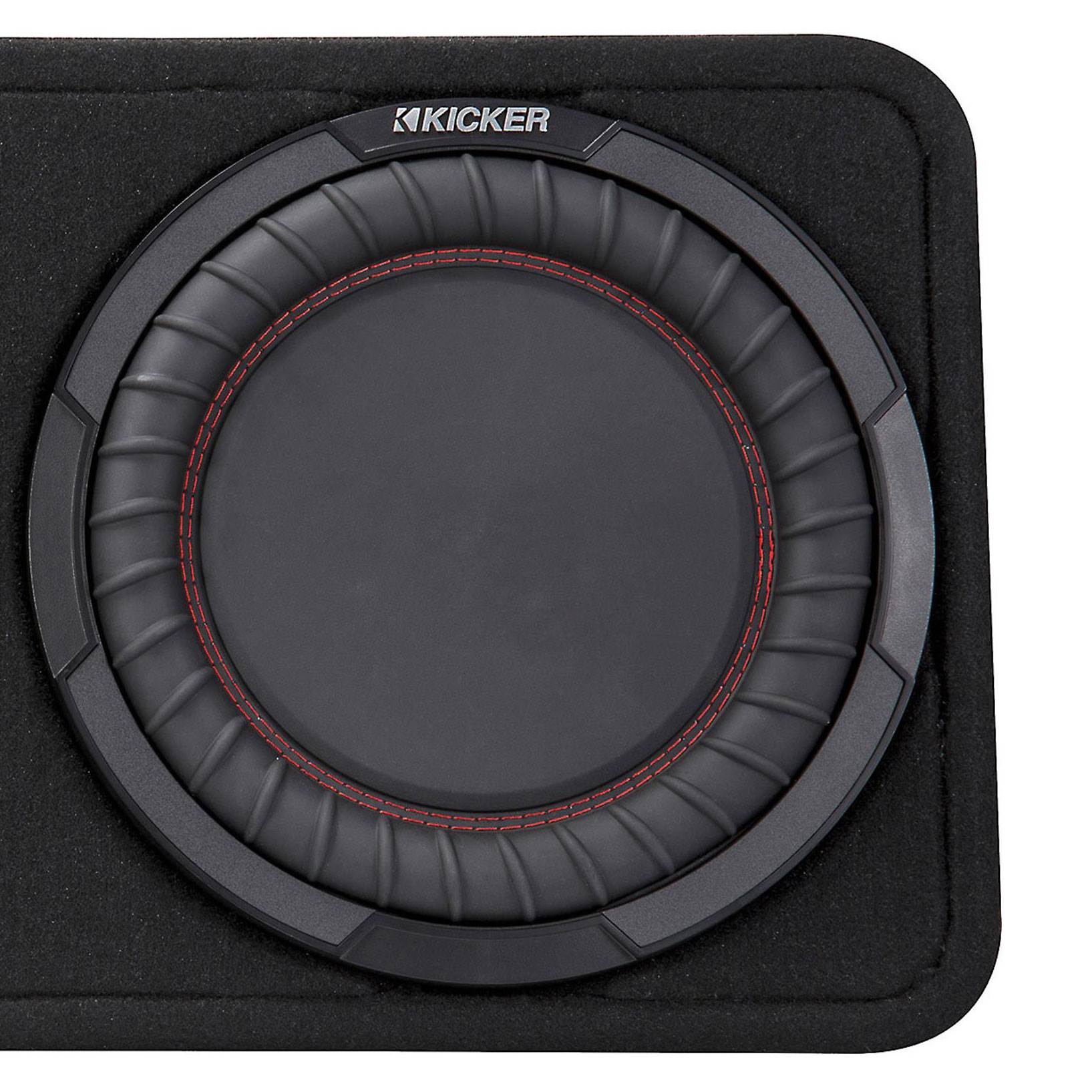 Kicker 800W Dual 10 Inch 4-Ohm Slim Shallow Loaded Subwoofer Enclosure (2 Pack)