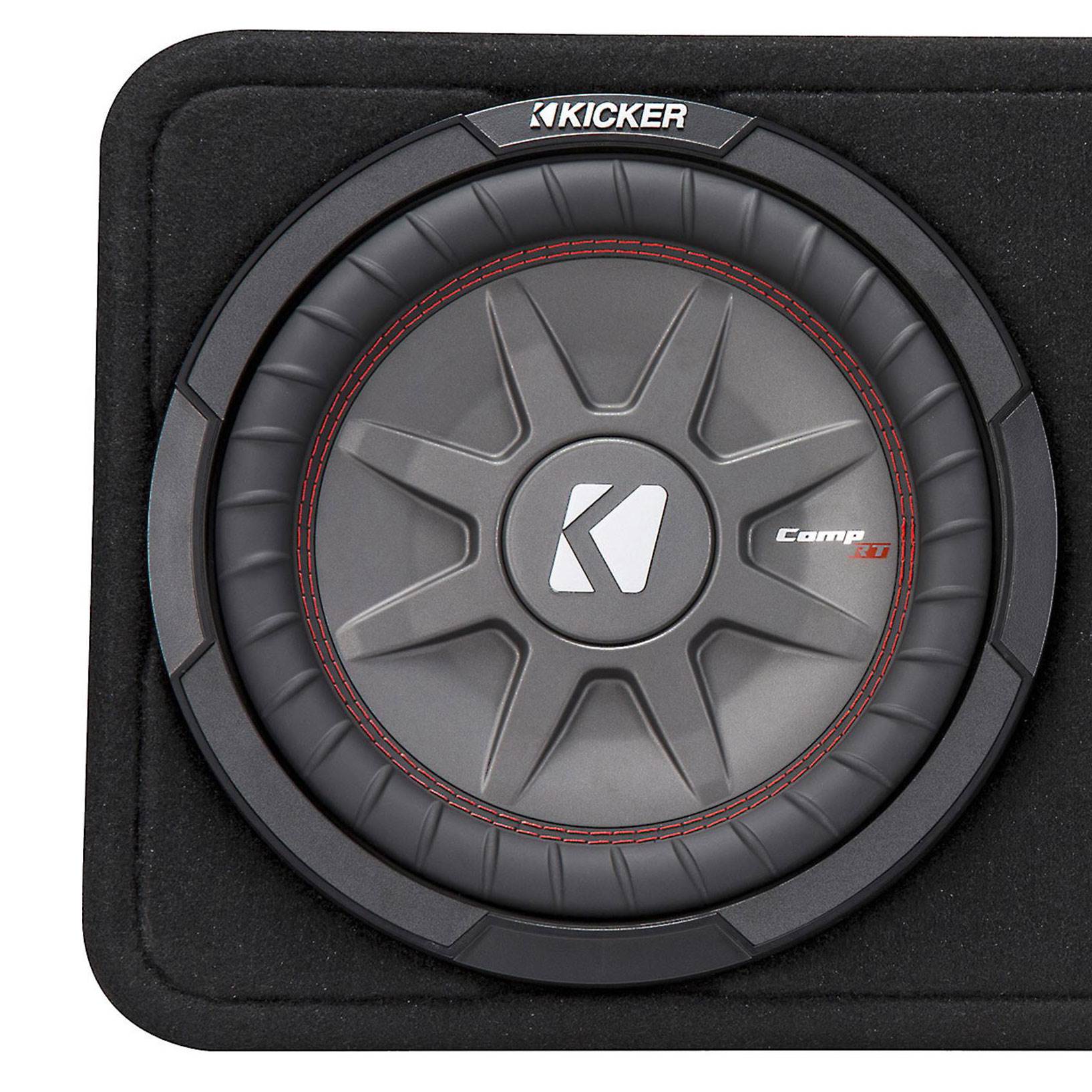 Kicker 800W Dual 10 Inch 4-Ohm Slim Shallow Loaded Subwoofer Enclosure (2 Pack)