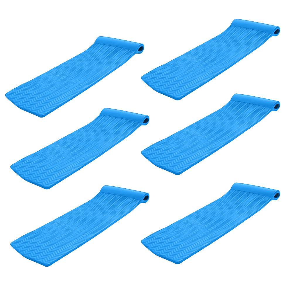TRC Recreation Serenity 70" Foam Raft Lounger Pool Float, Bahama Blue (6 Pack)
