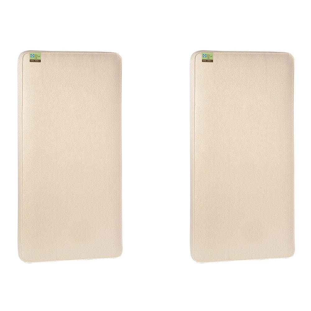 Sealy Infant Toddler Cotton Cozy Rest 2 Stage Waterproof Crib Mattress (2 Pack)