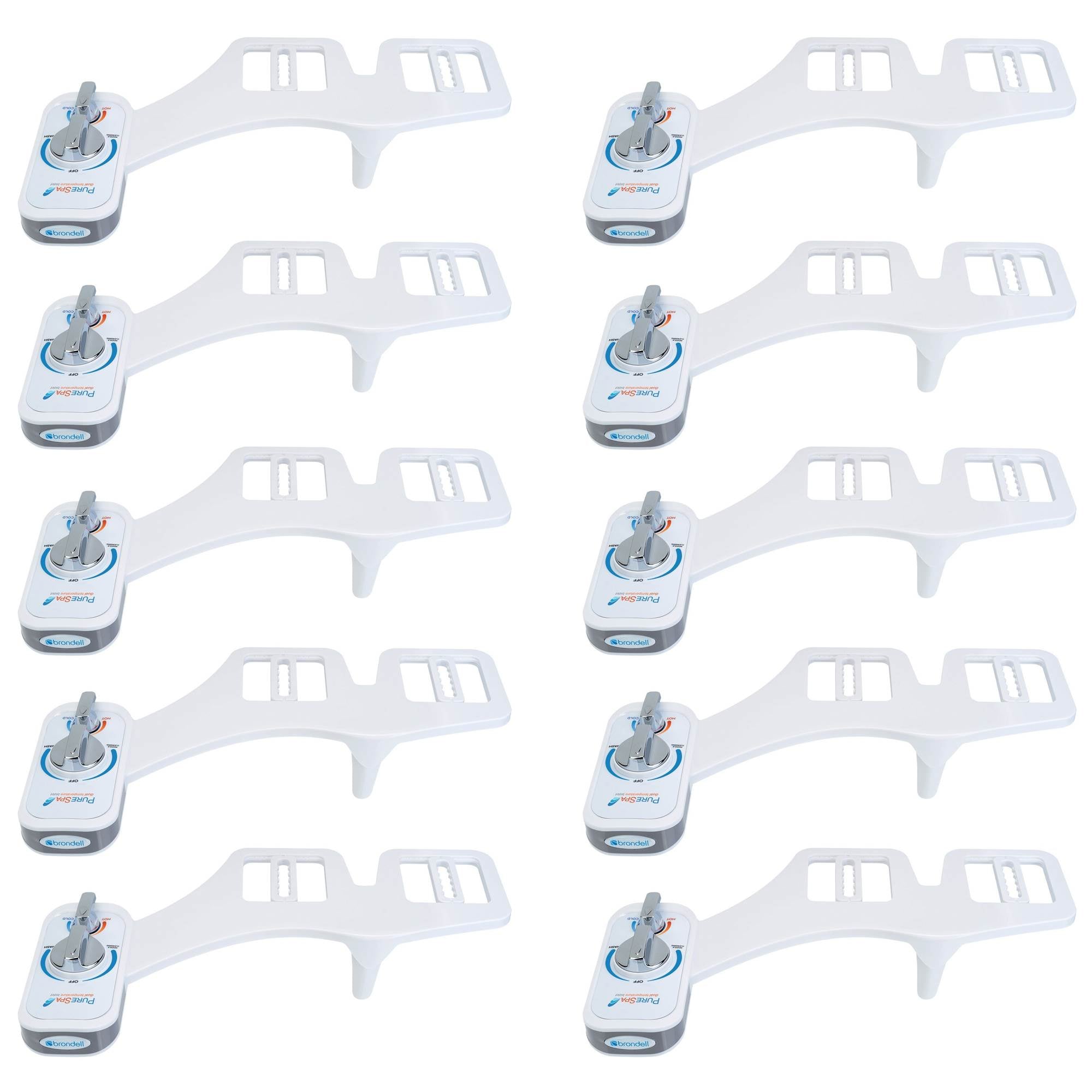 Brondell PureSpa Non-Electric Easy Bidet Toilet Spray Seat Attachment (10 Pack)