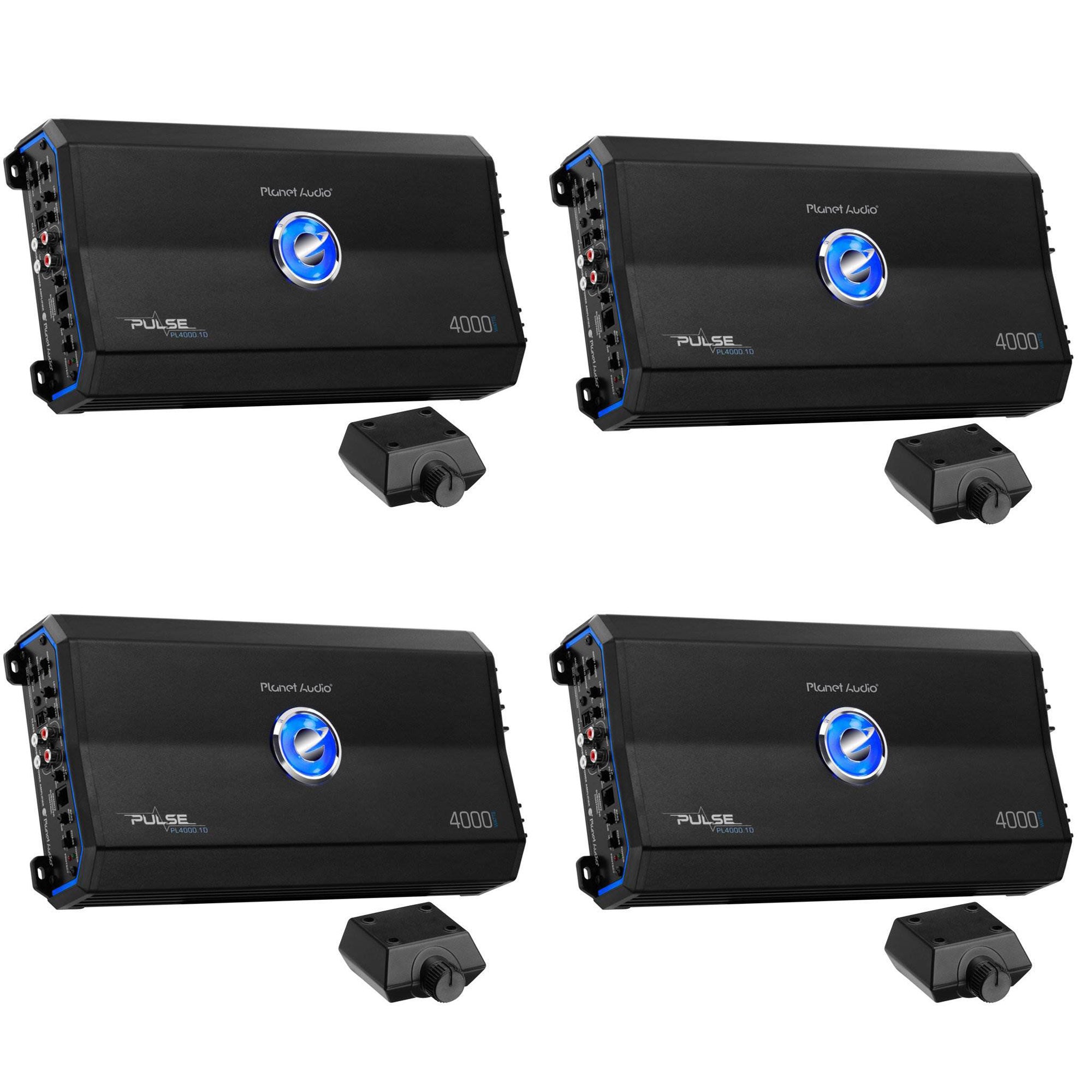 Planet Audio 4000W Class D Monoblock 1 Ohm Car Amplifier PL4000.1D (4 Pack)