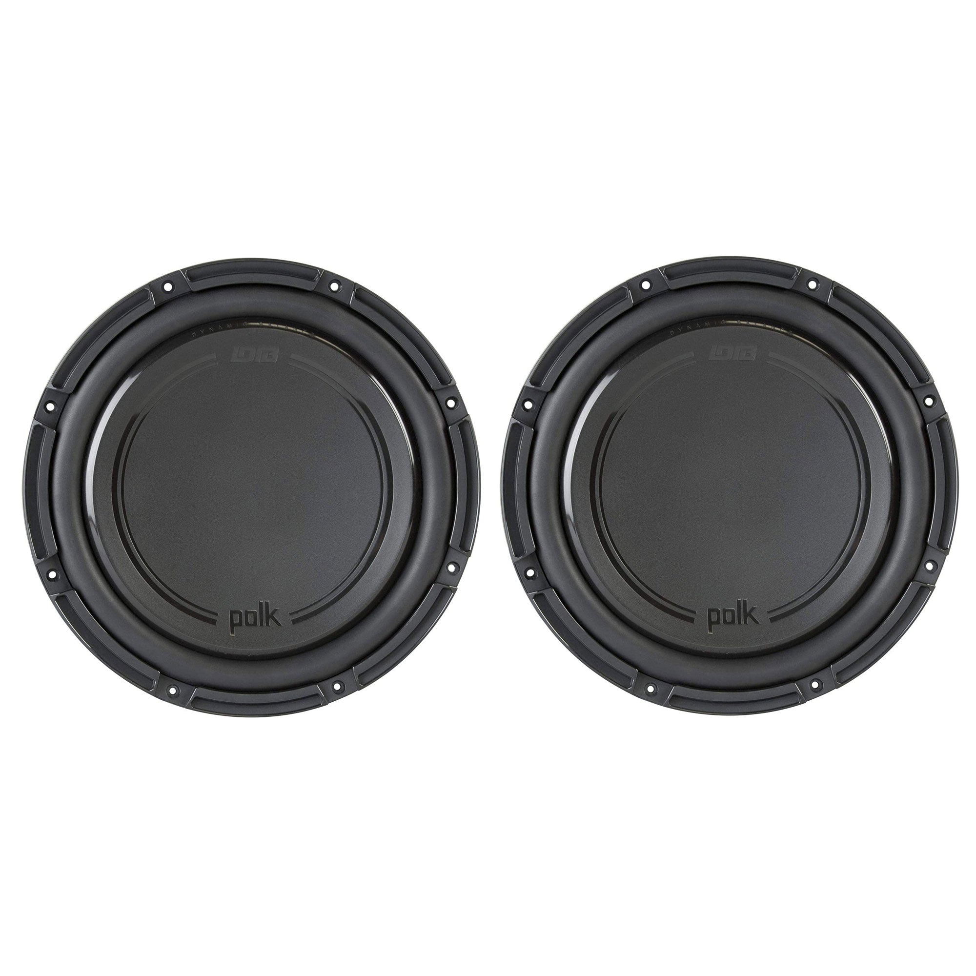 Polk Audio 1110W 12 Inch Single Voice Coil Marine Car Subwoofer (2 Pack) - VMInnovations