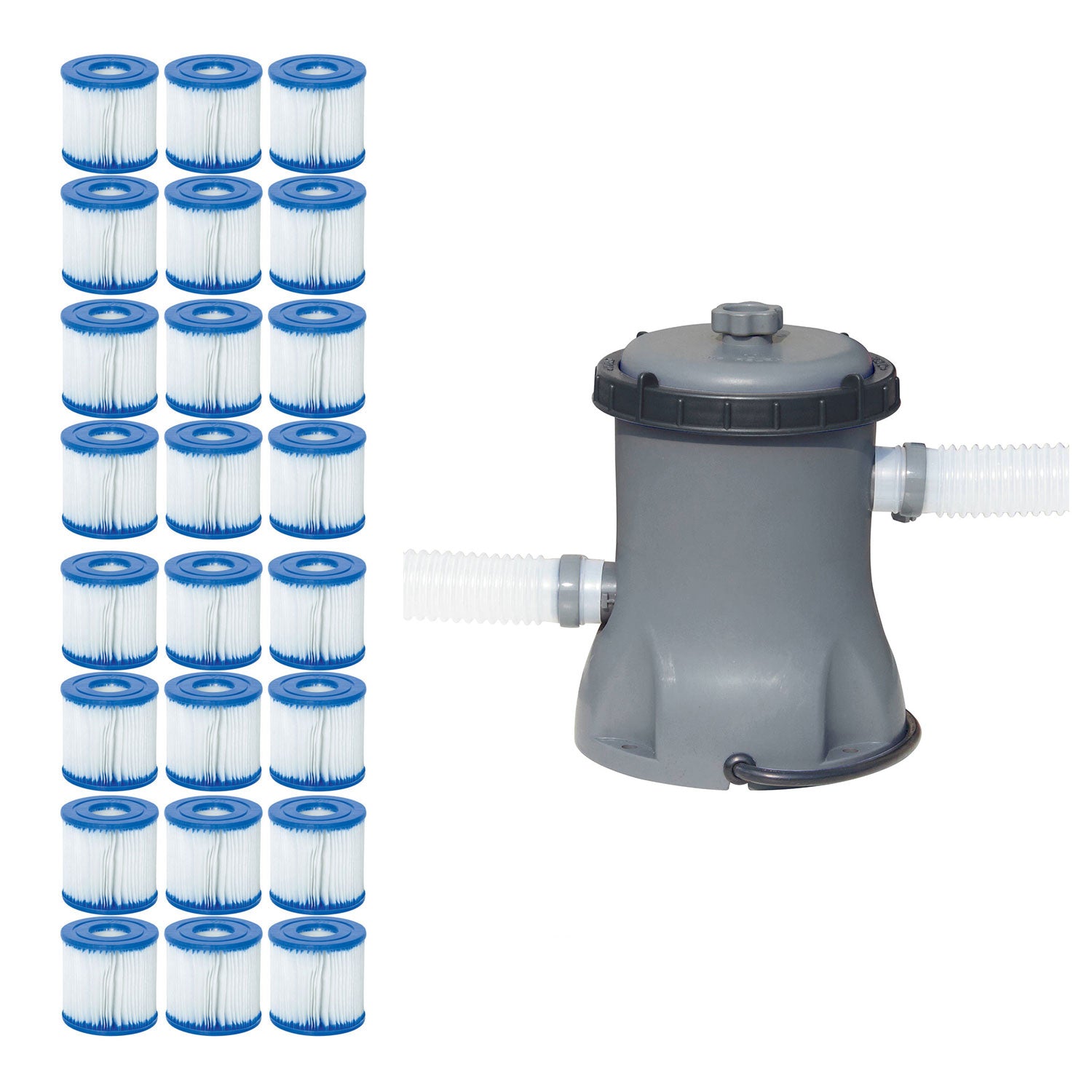 Bestway Pool Filter Pump Cartridge Type VII / D (12 Pack) + Pool Filter Pump - VMInnovations