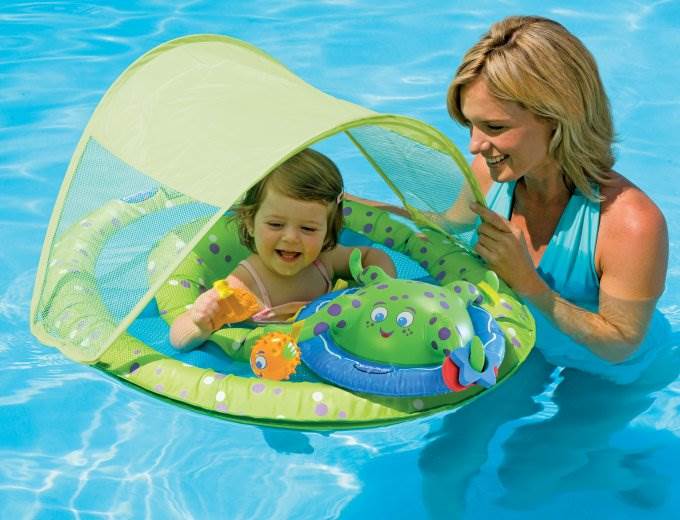 SwimWays Baby Spring Float Activity Center Pool Raft with Sun Canopy (2 Pack)