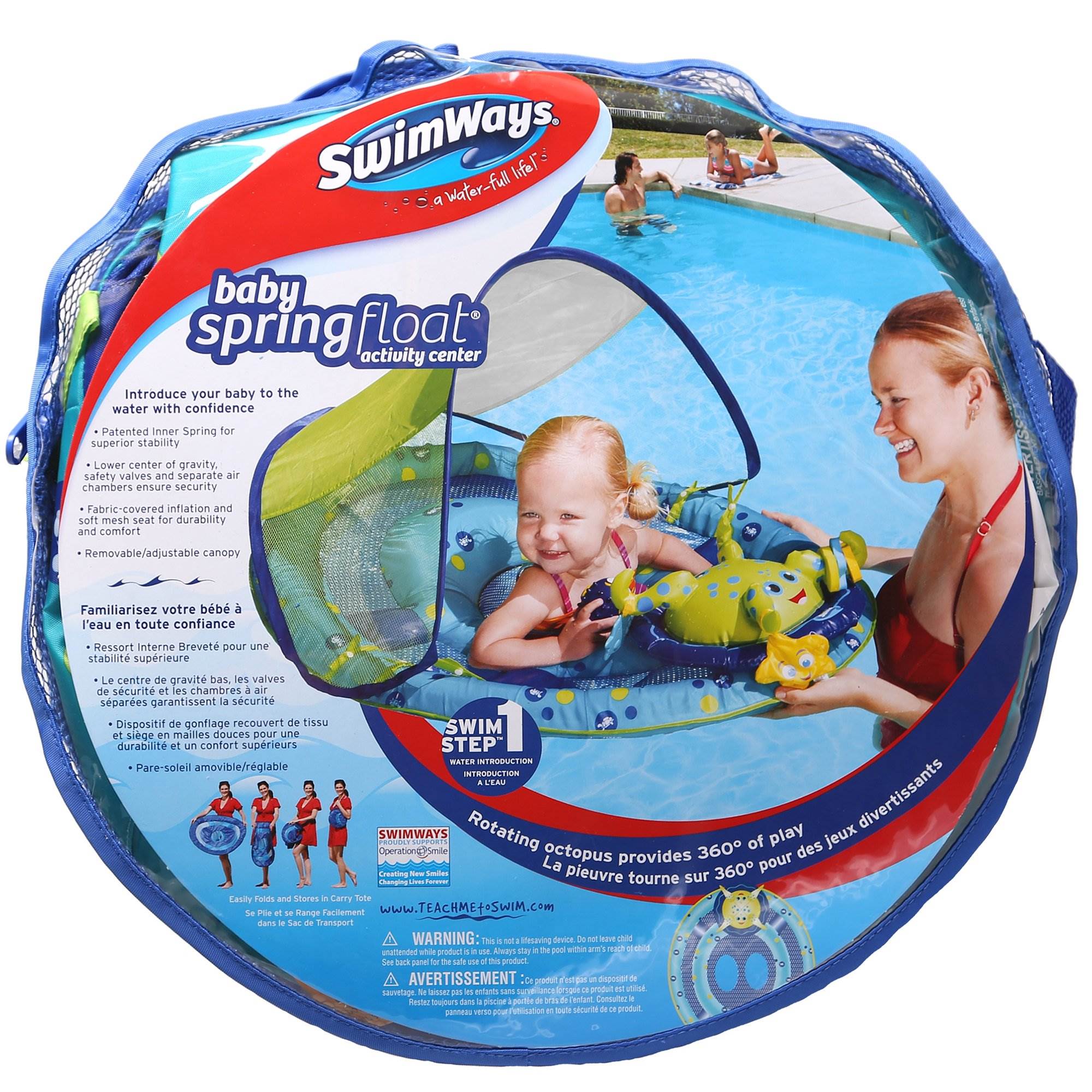 SwimWays Baby Spring Float Activity Center Pool Raft with Sun Canopy (2 Pack) - VMInnovations