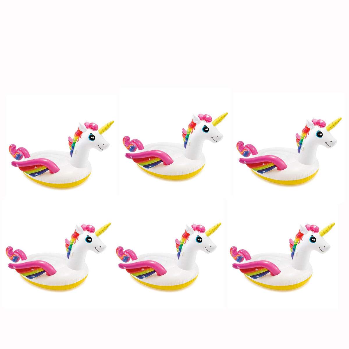 Intex Giant Inflatable Magical Mega Unicorn Island Ride On Pool Float (6 Pack)