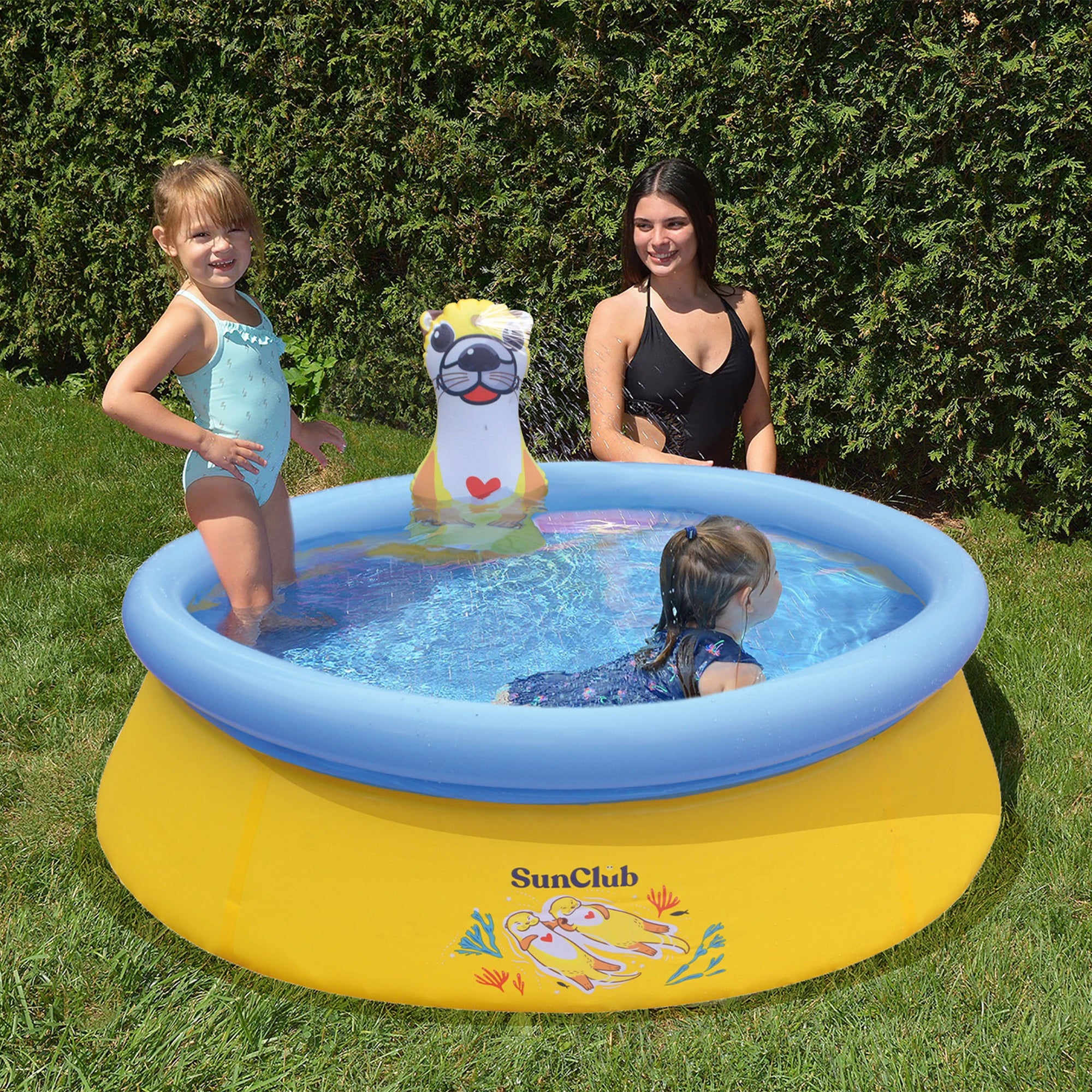 JLeisure 5 Ft x 16.5 Inch Sea Otter Inflatable Outdoor Backyard Pool (Open Box) - VMInnovations
