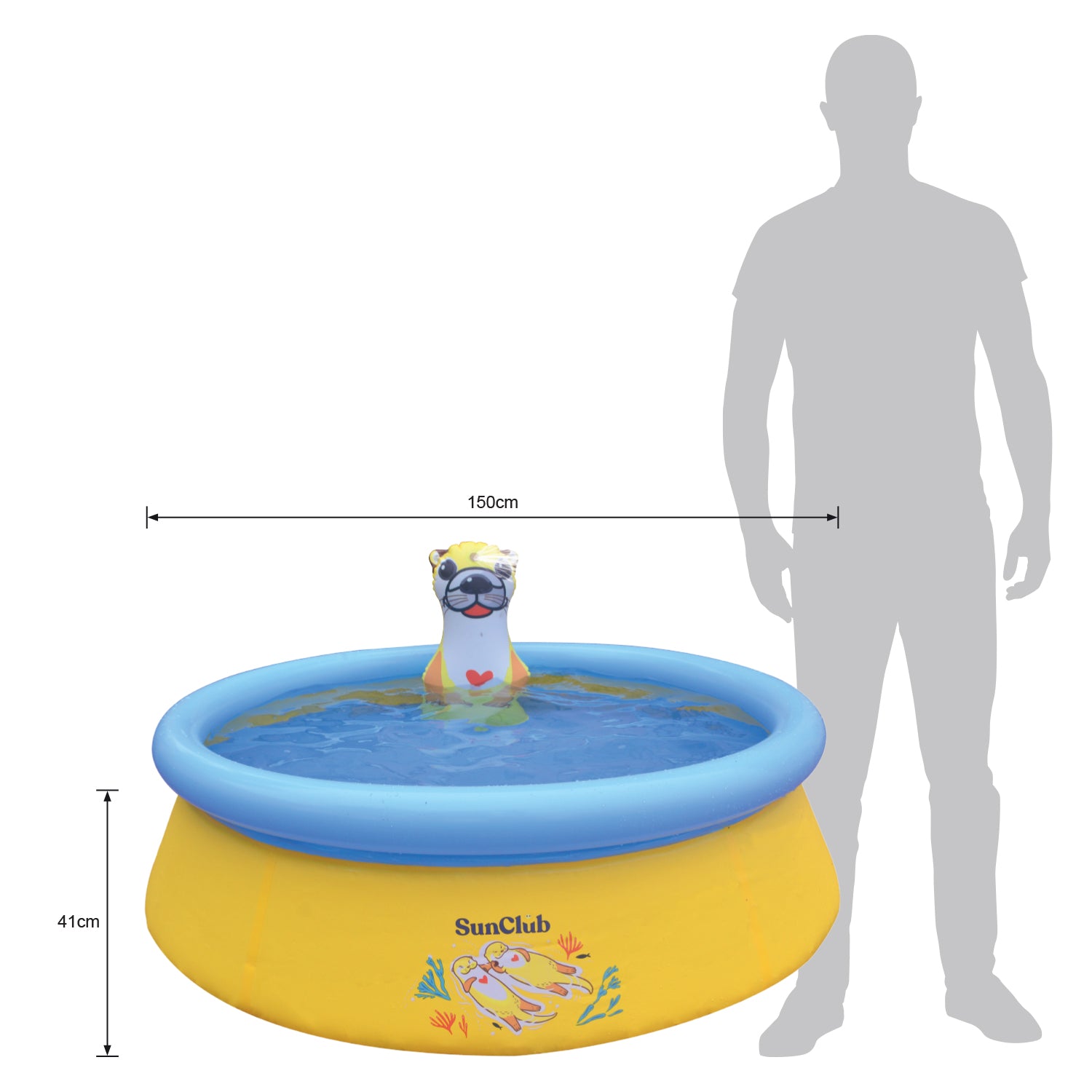 JLeisure 5' x 16.5" Sea Otter Inflatable Outdoor Above Ground Kid Swimming Pool - VMInnovations
